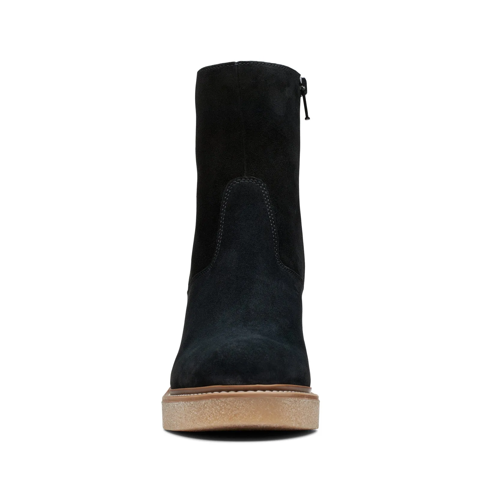 Clarks Colden Up 26175880 Womens Black Suede Zipper Ankle & Booties Boots Comfort Padding Patterned Surface