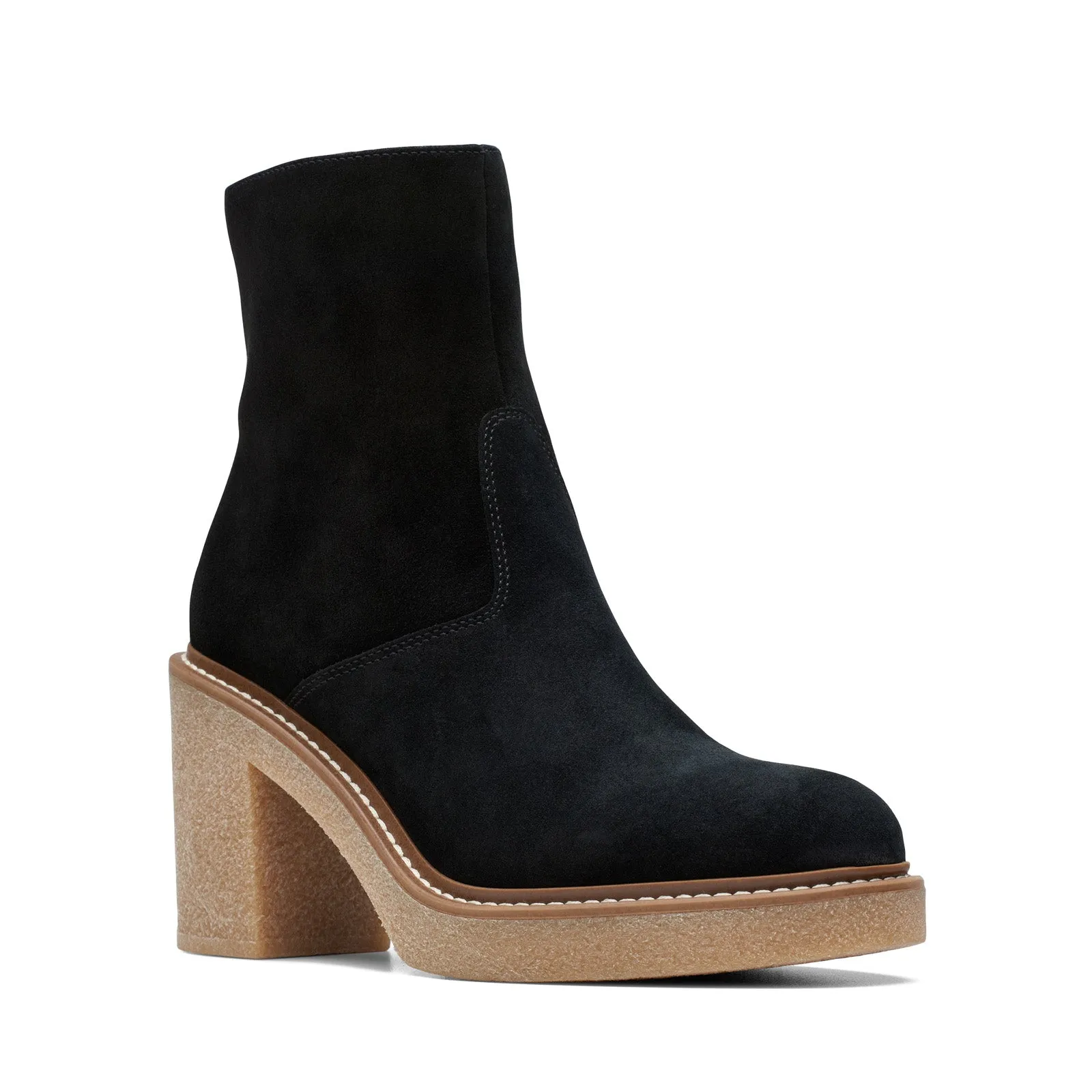 Clarks Colden Up 26175880 Womens Black Suede Zipper Ankle & Booties Boots Heavy Weather