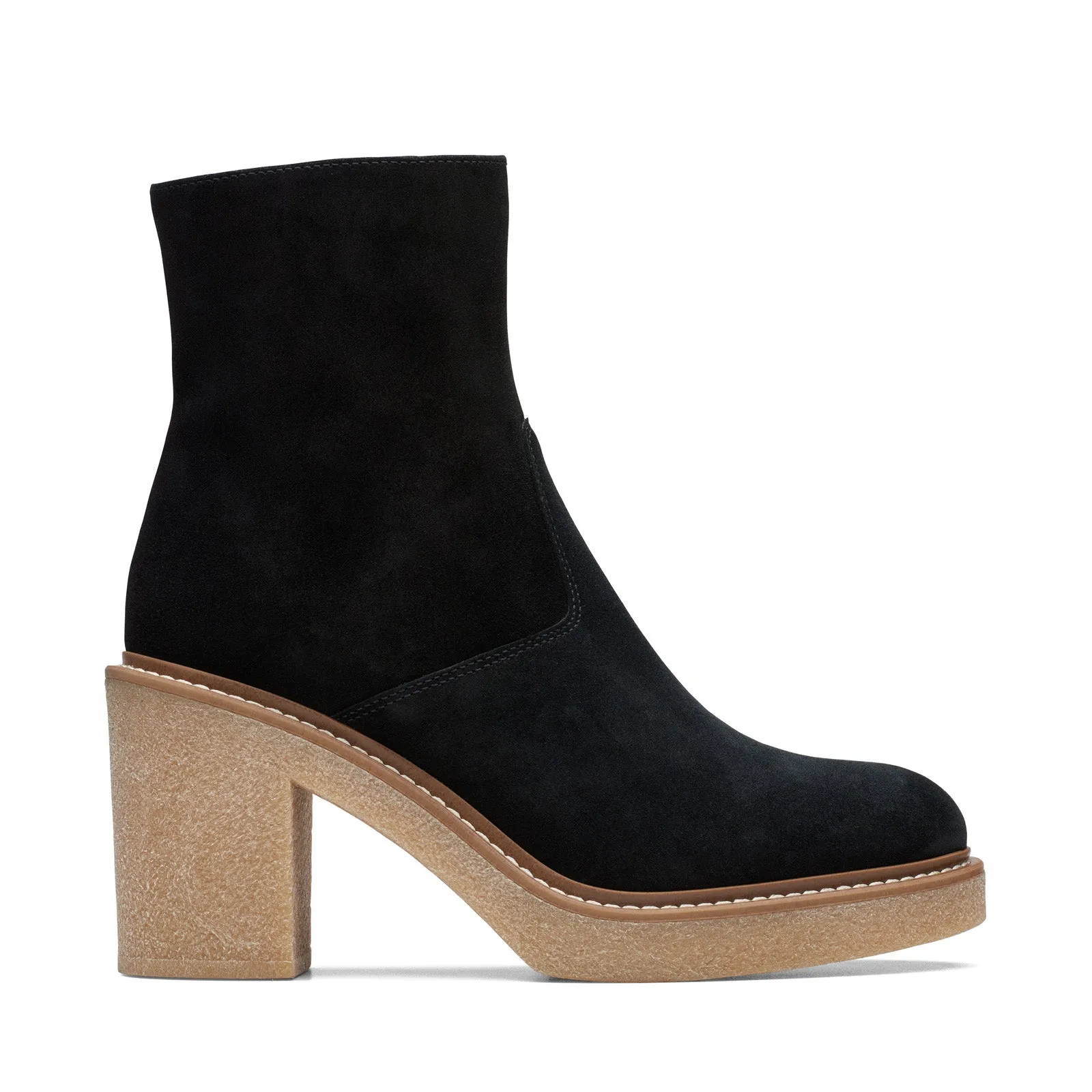 Easy Match Clarks Colden Up 26175880 Womens Black Suede Zipper Ankle & Booties Boots