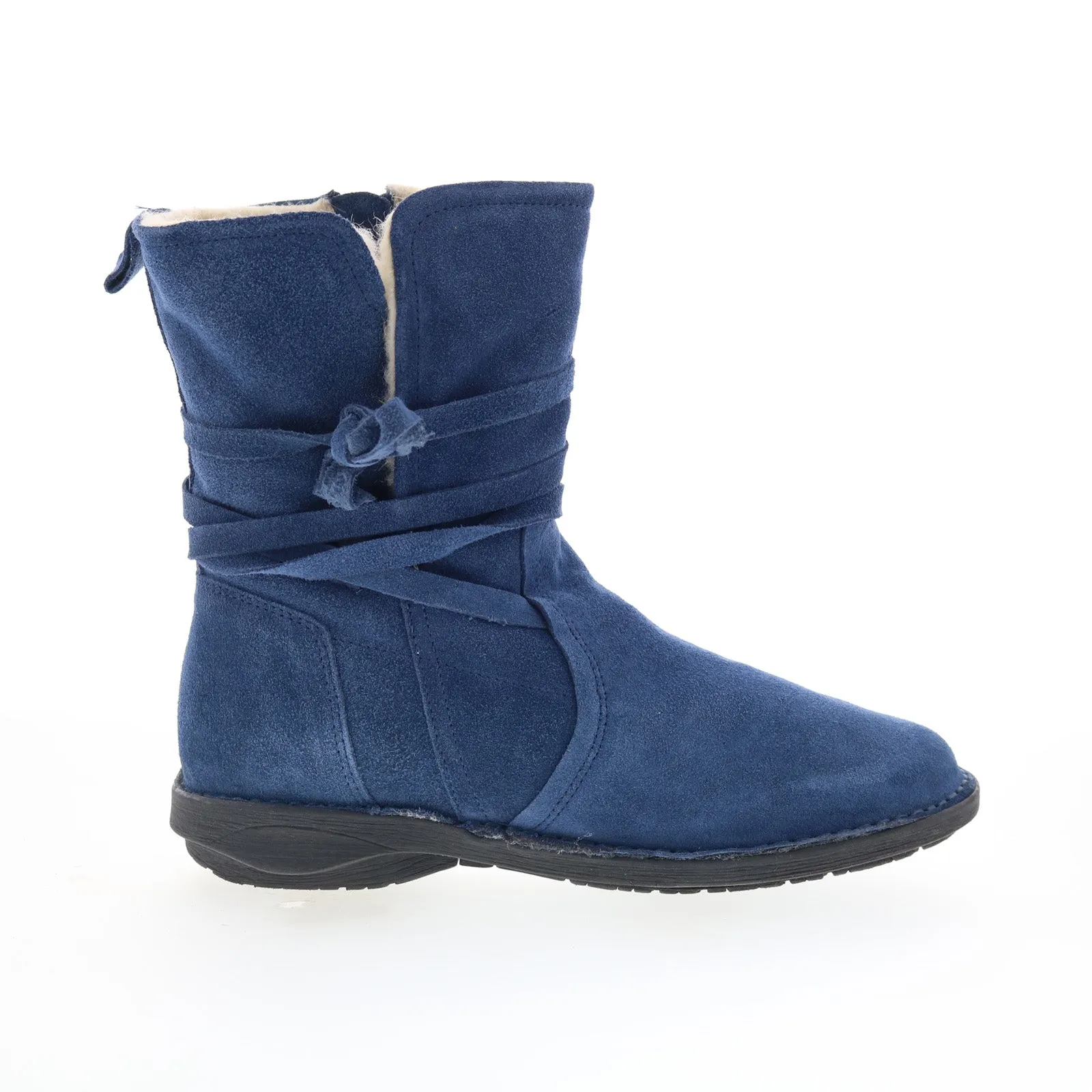 Miz Mooz Prance Womens Blue Suede Zipper Casual Dress Boots Outdoor Function Comfortable Straps