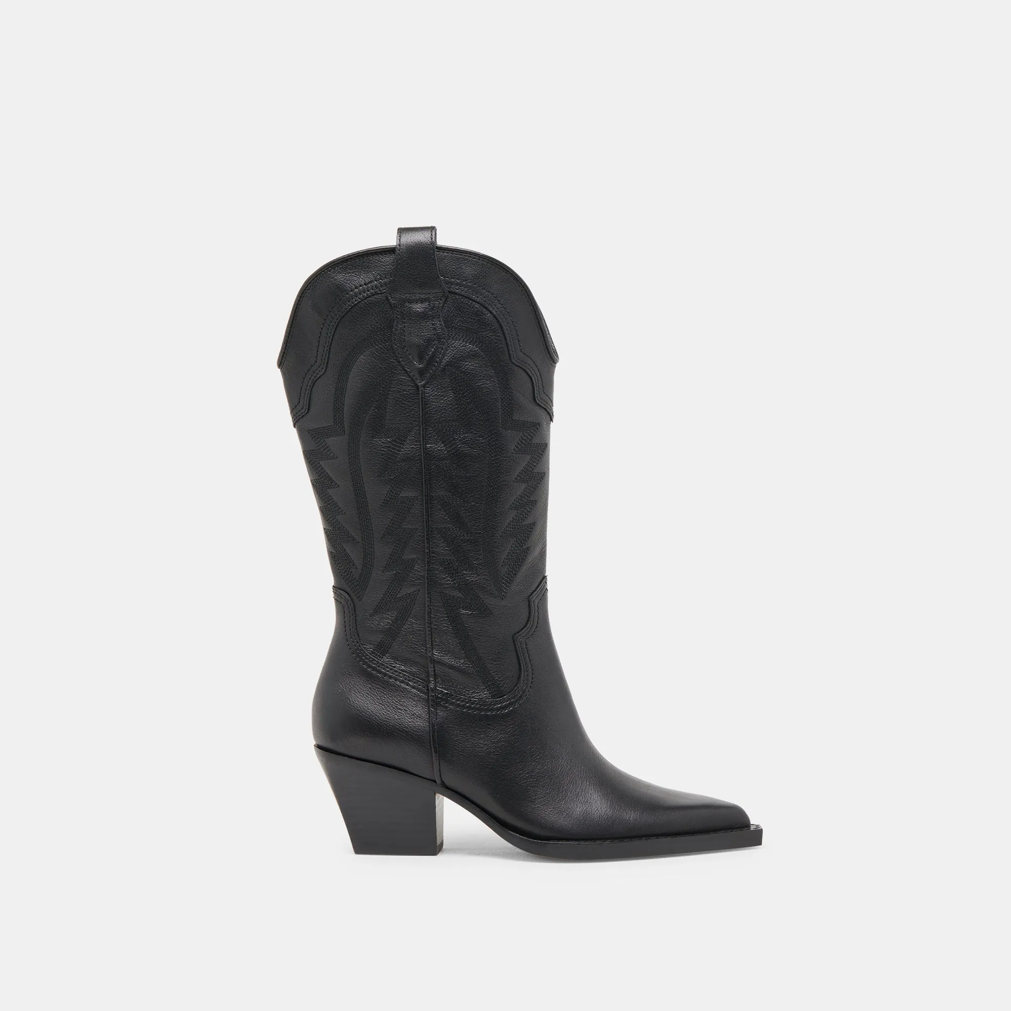 Hard Terrain Protective Sole RYLAND WIDE CALF BOOTS BLACK LEATHER
