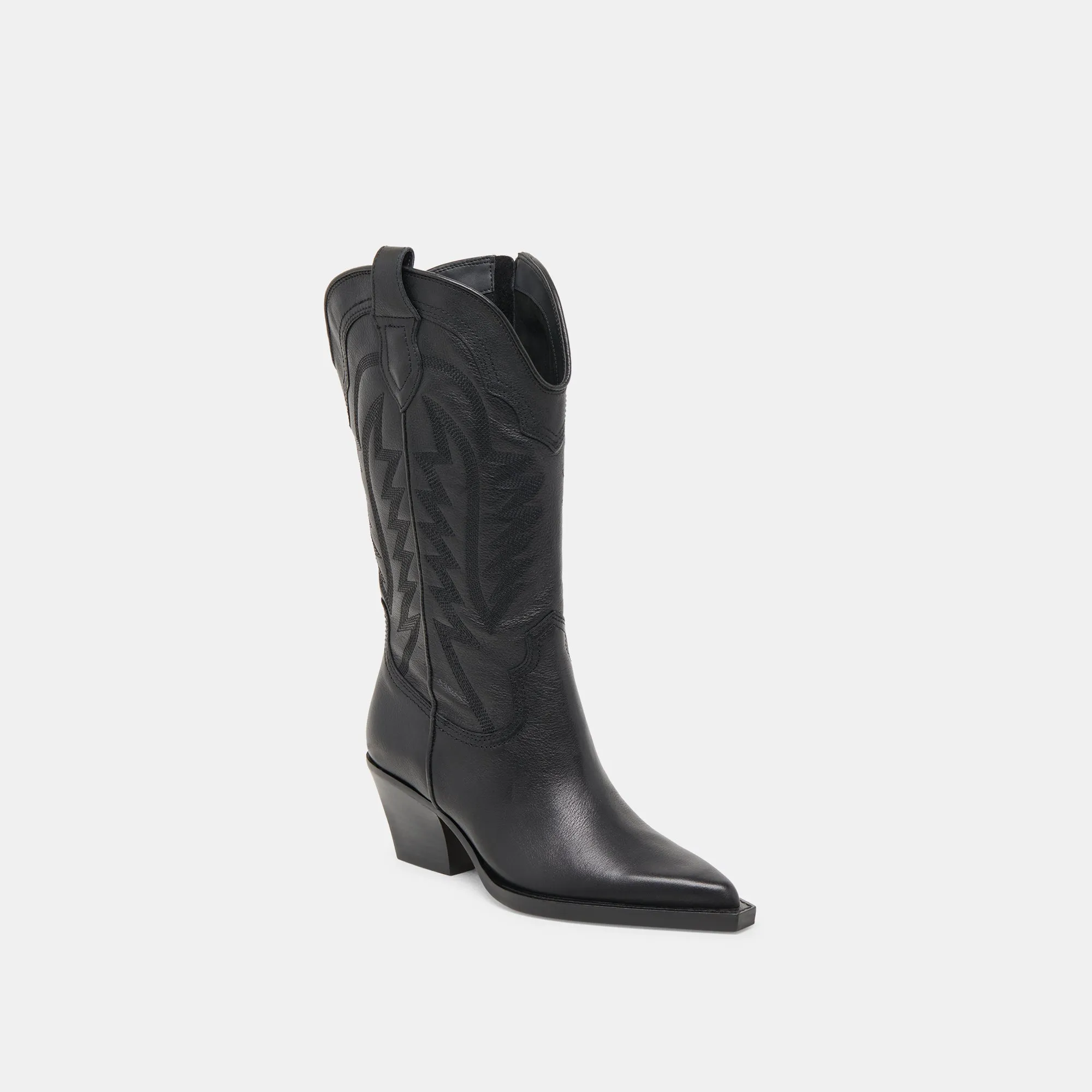 RYLAND WIDE CALF BOOTS BLACK LEATHER Anti-Fatigue