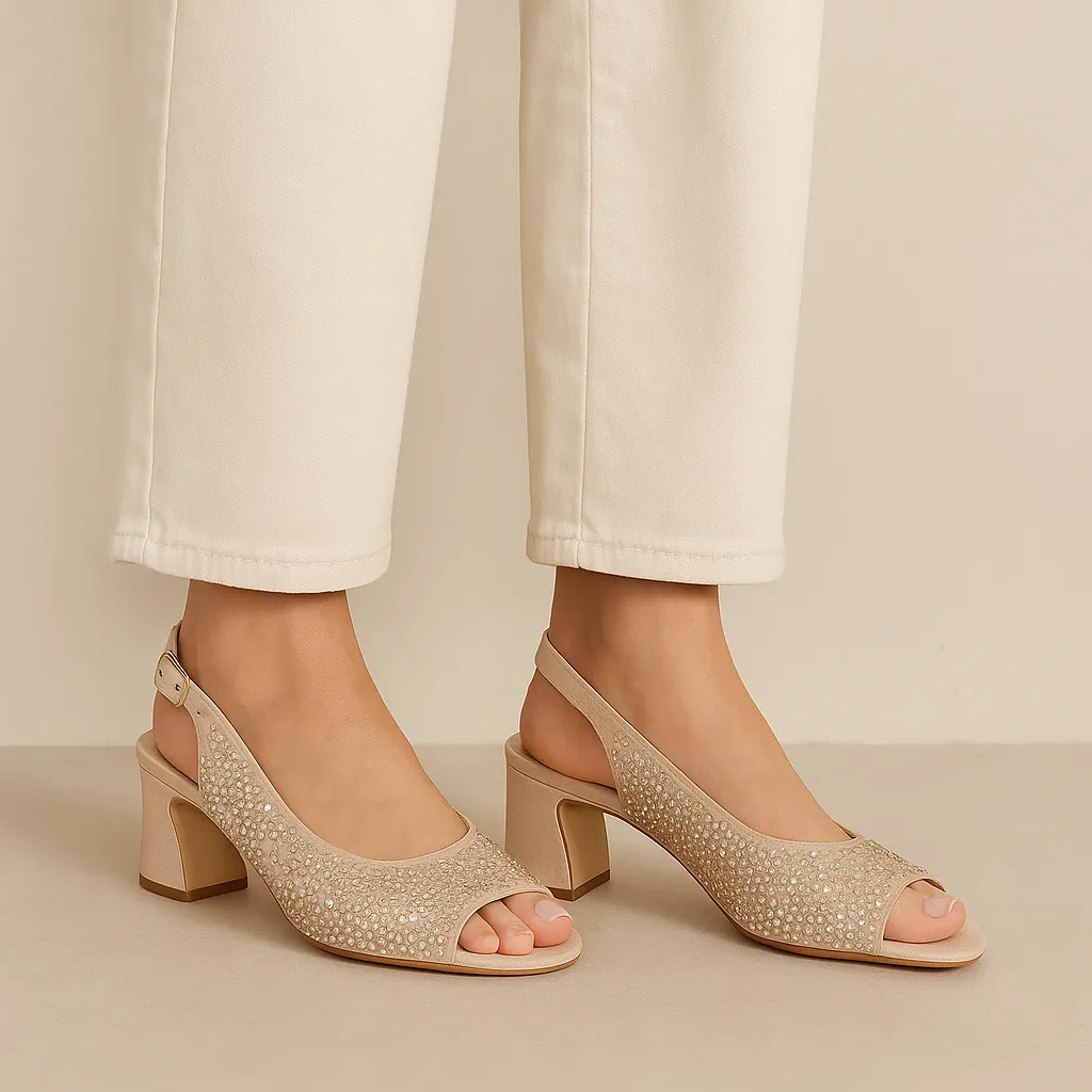 High Heel Shoes Summer Sandals DJANGO & JULIETTE JUKES GOLD SHIMMER