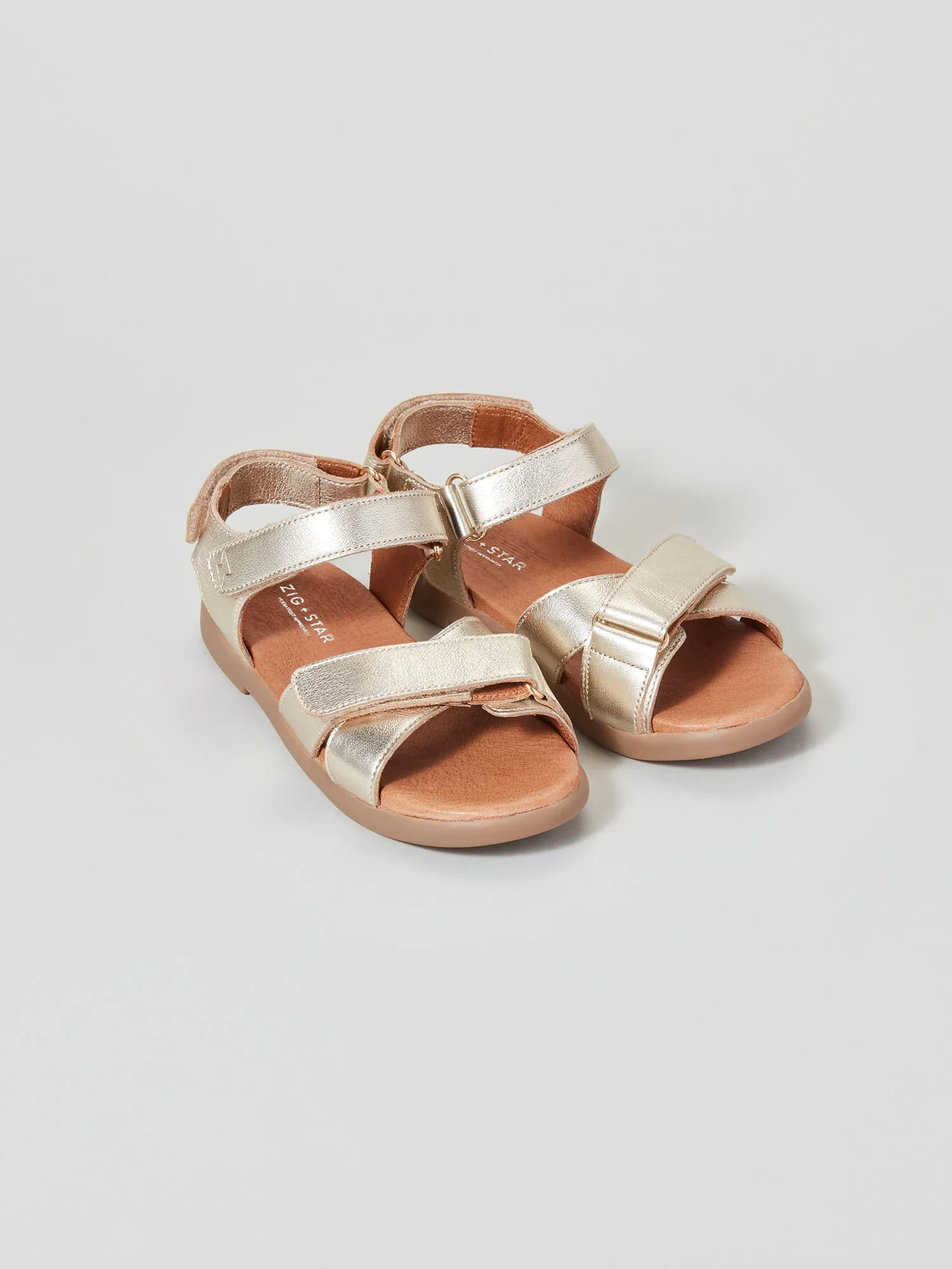 Rae Junior Cross-Strap Sandal Gold Dust Casual Walk padded sole