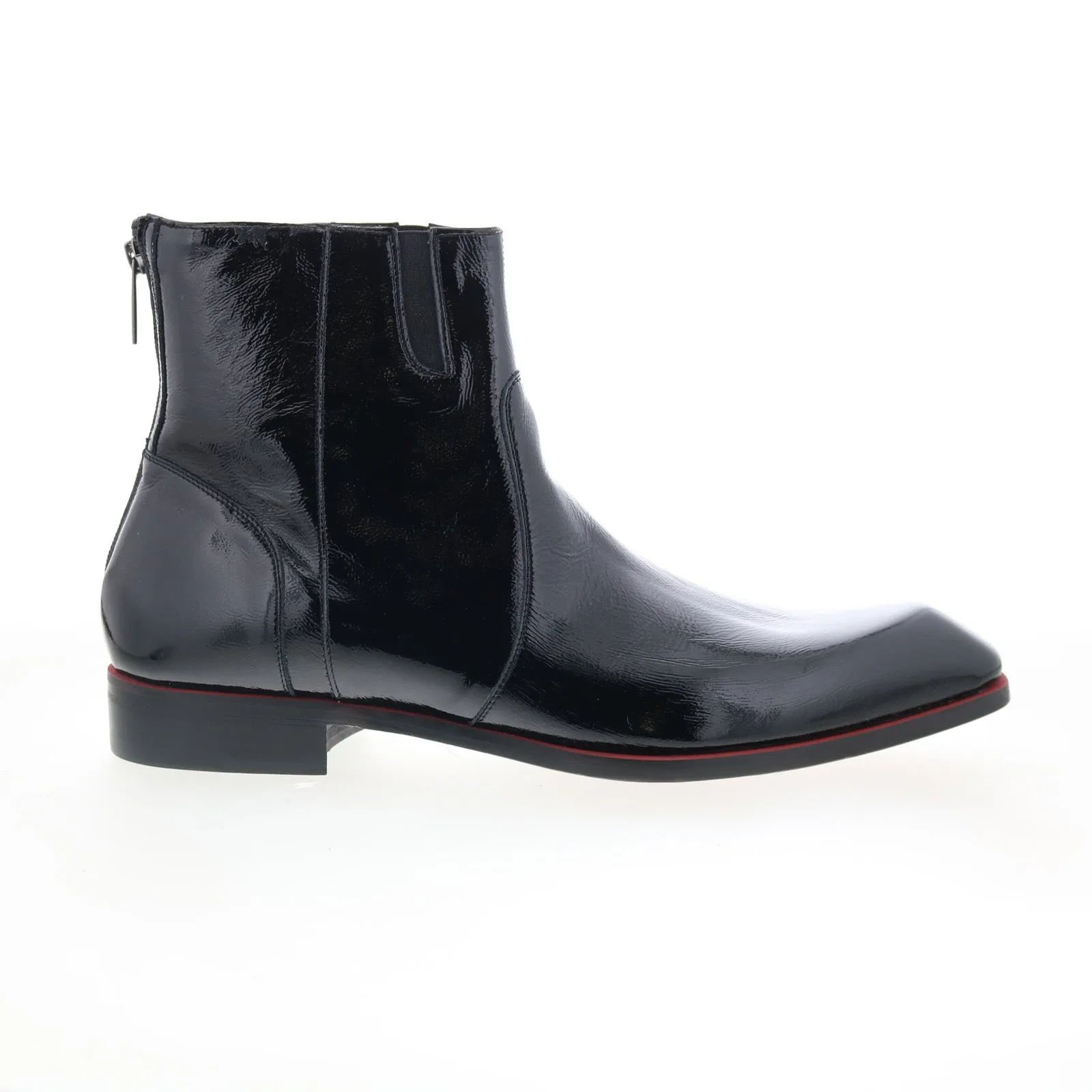 Casual Outfit Minimalist Appeal Mezlan Baroni HI-Shine Zipper Boot 23985 Mens Black Casual Dress Boots