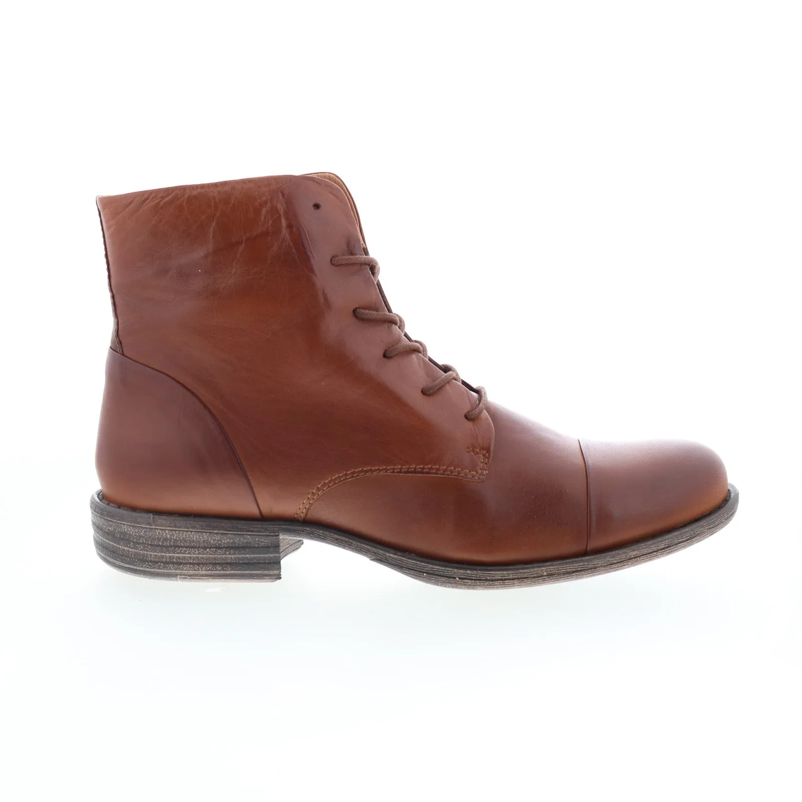 Miz Mooz Lisbeth Womens Brown Leather Zipper Ankle & Booties Boots Sport Inspired Warm Insulation