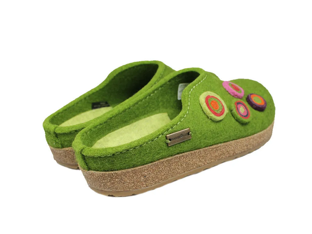 Skin Soft Haflinger Clogs Grizzly Kanon Green