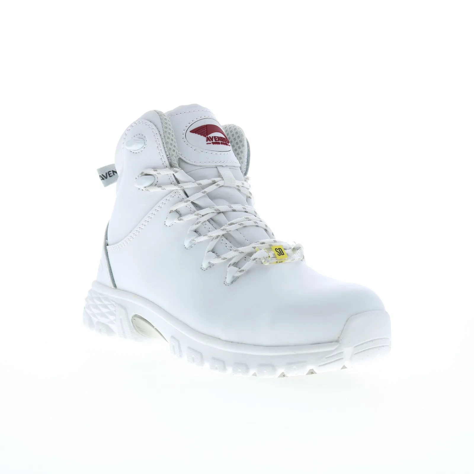 Daily Commuter Practical Use Avenger Flight Alloy Toe SD10 A7473 Womens White Wide Leather Work Boots