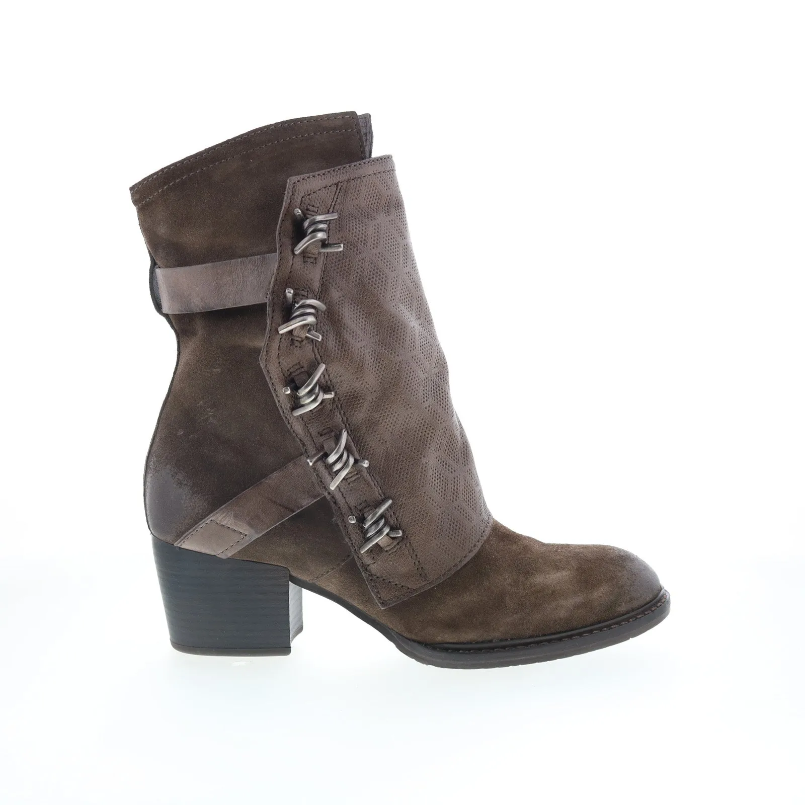 Sleek Function Miz Mooz Tulia Womens Brown Leather Zipper Ankle & Booties Boots