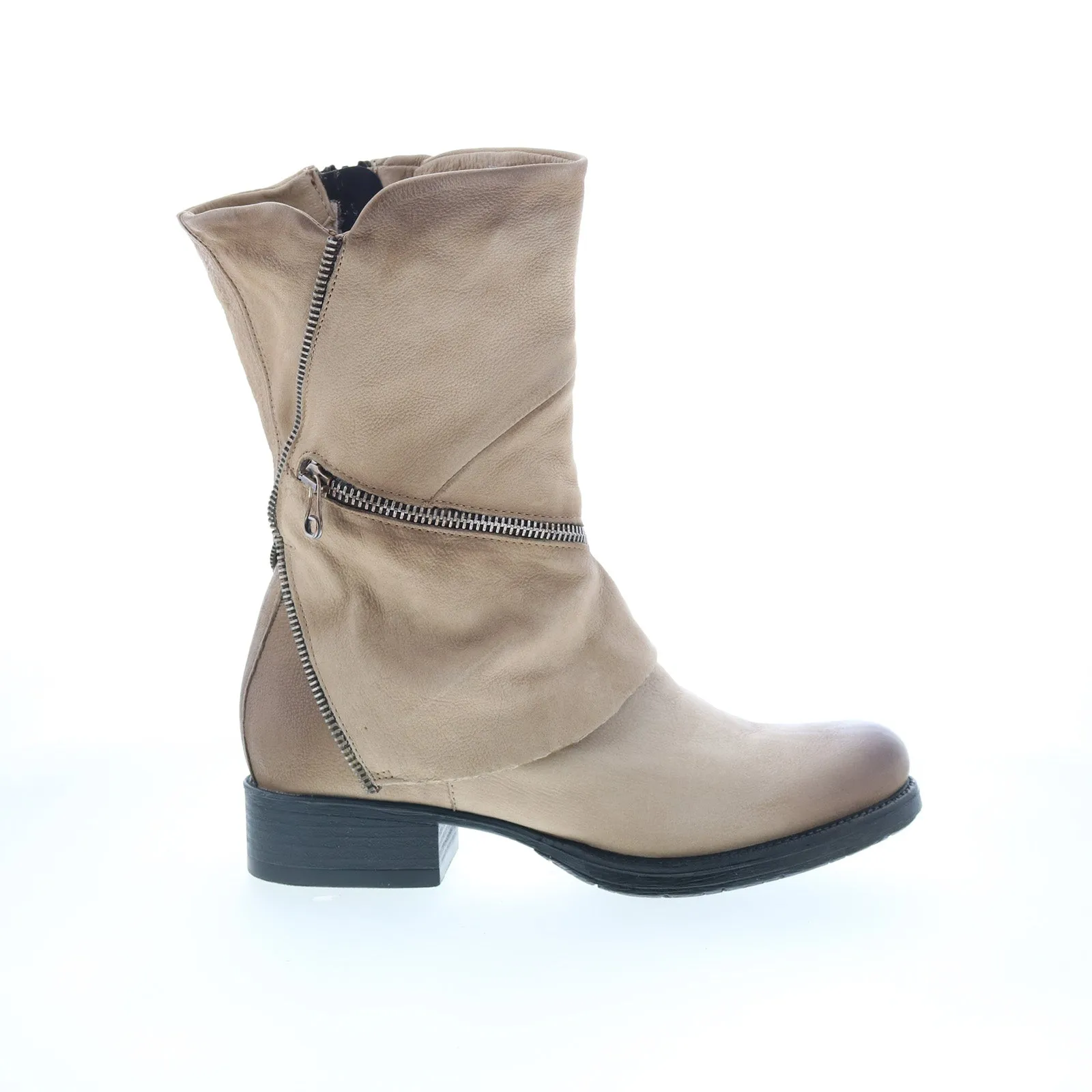 Miz Mooz Nixie P20225-101-6142 Womens Brown Leather Zipper Casual Dress Boots Work Fashion
