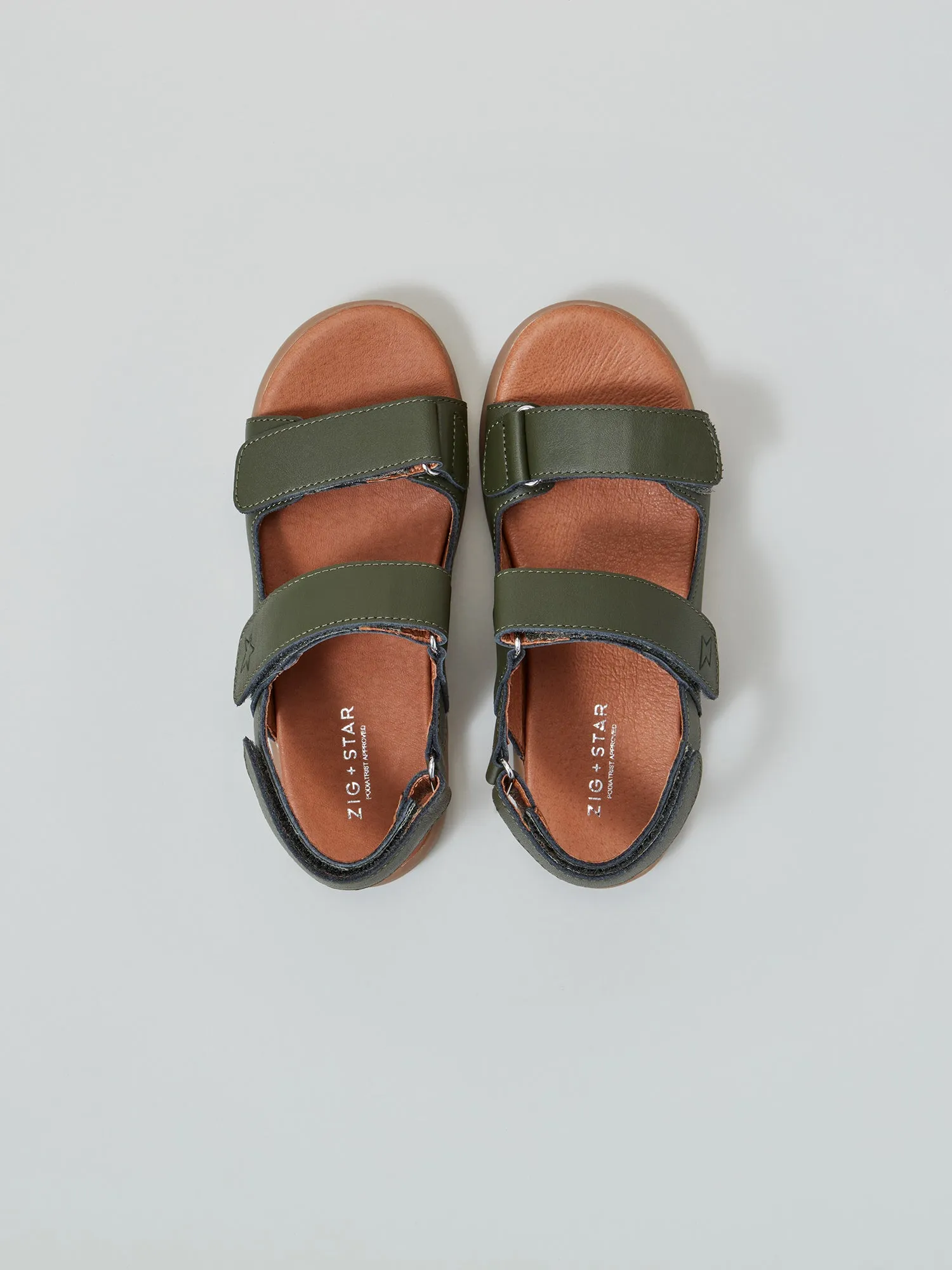 Solar Junior Strap Sandal Khaki Durable Travel Footwear Slip Ease