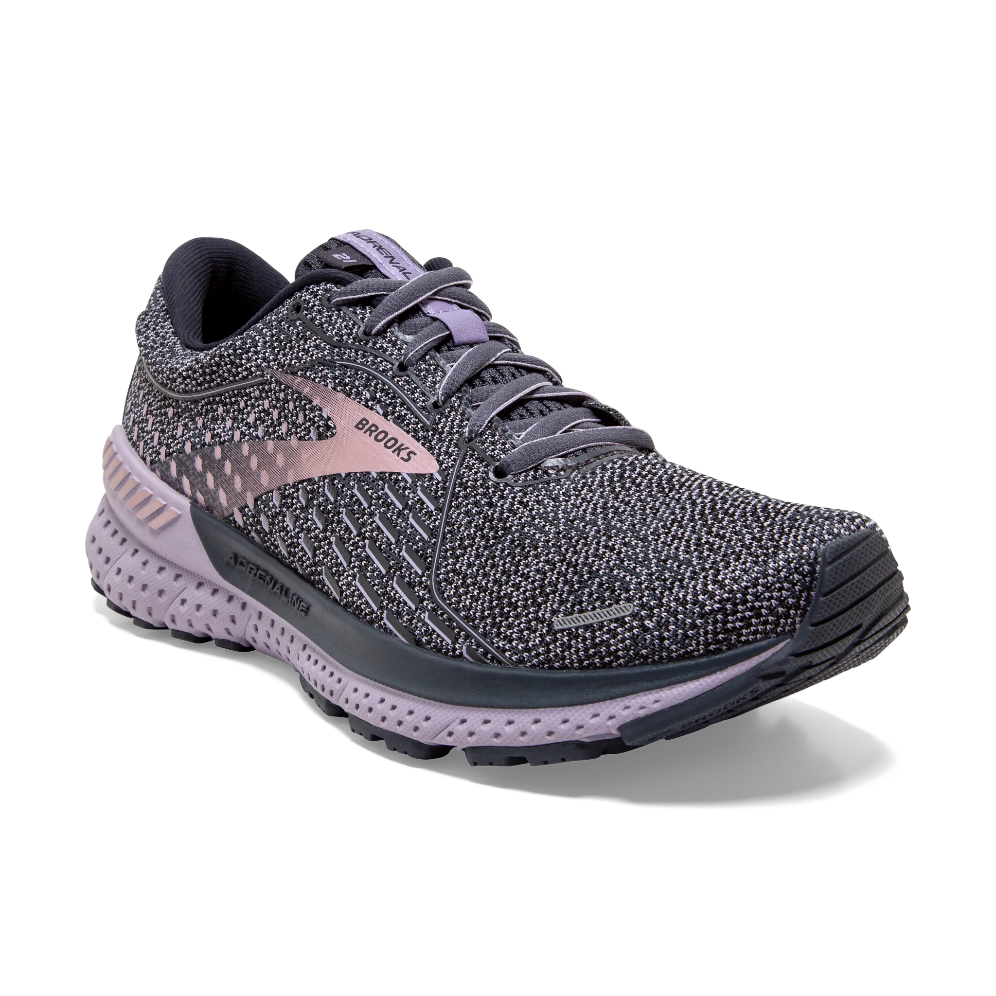 Women's Adrenaline GTS 21 TPU plate running with a GPS watch