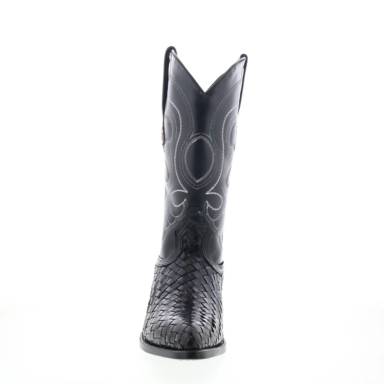 Los Altos J-Toe Vergel Teju Lizard Mens Black Wide Cowboy Western Boots Wear resistant