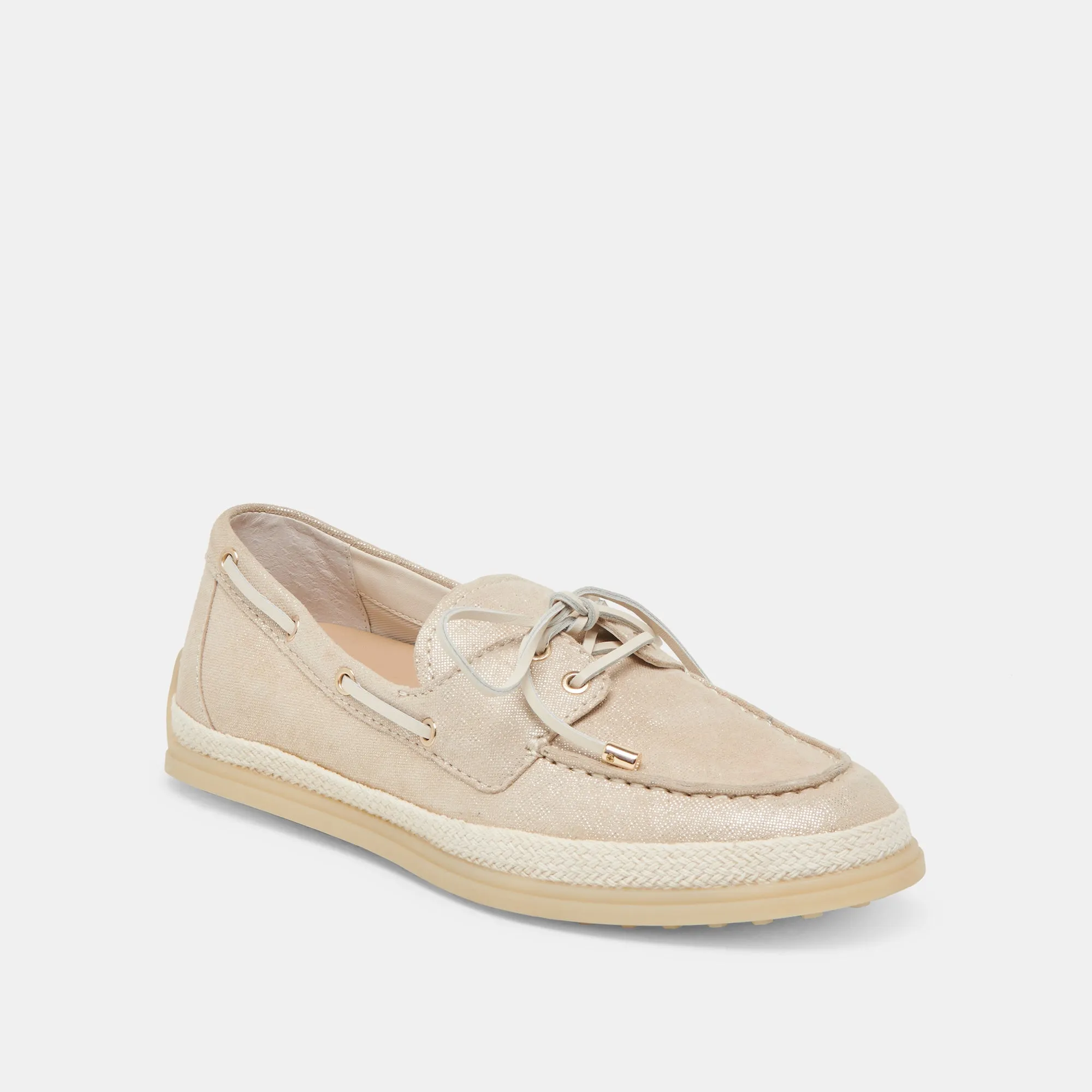 DORIS LOAFERS TAUPE METALLIC WOVEN Padded materials