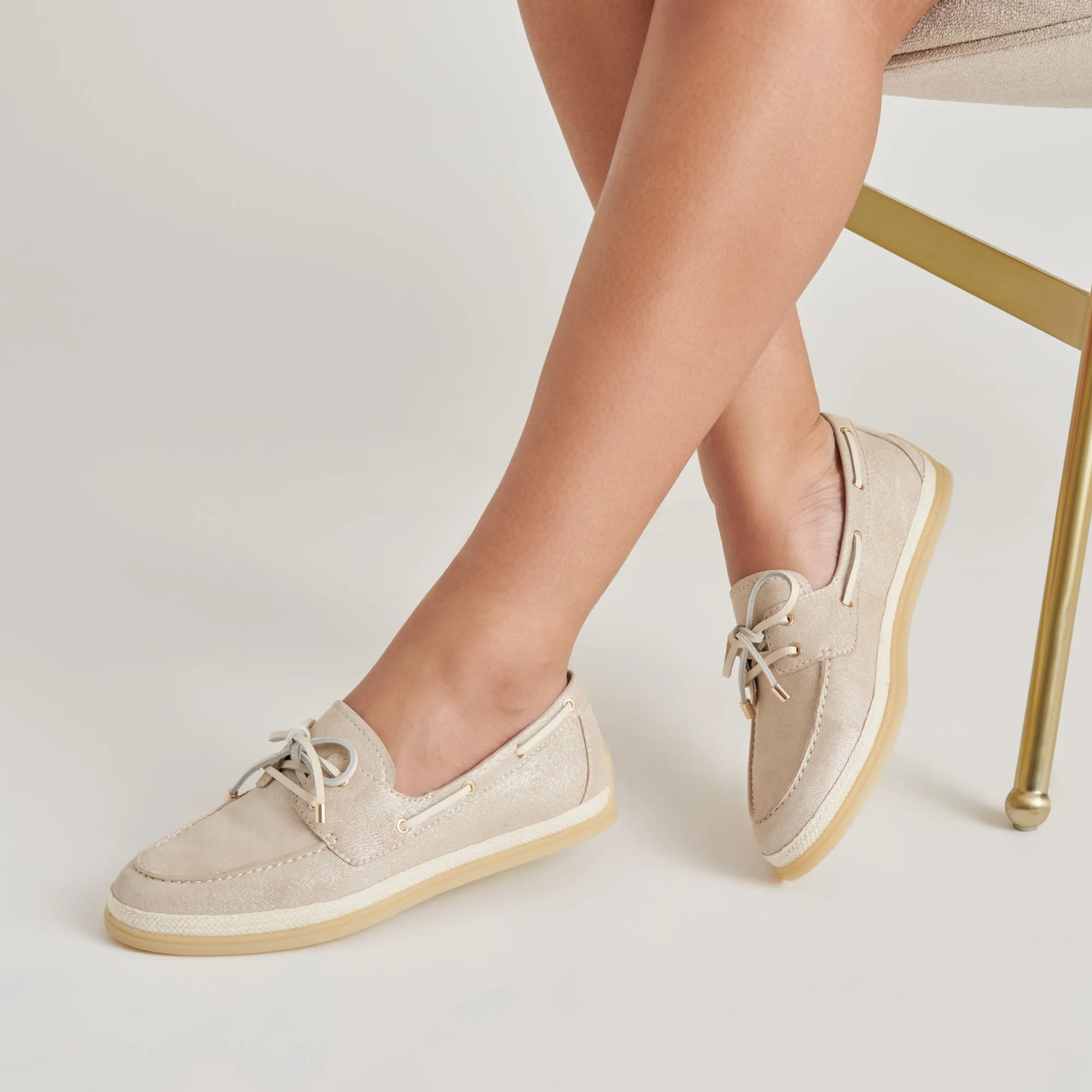 Casual Utility DORIS LOAFERS TAUPE METALLIC WOVEN