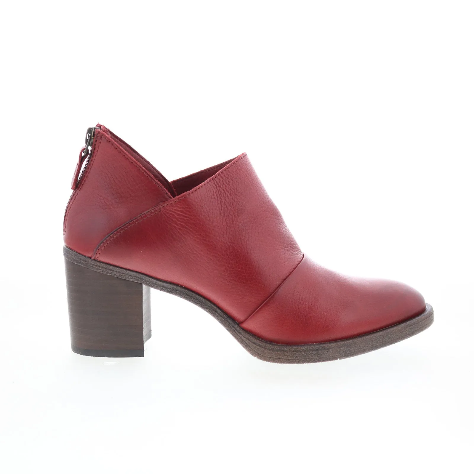 Johnston & Murphy 78-51936 Womens Red Leather Zipper Ankle & Booties Boots Stable Structure Stylish Protection