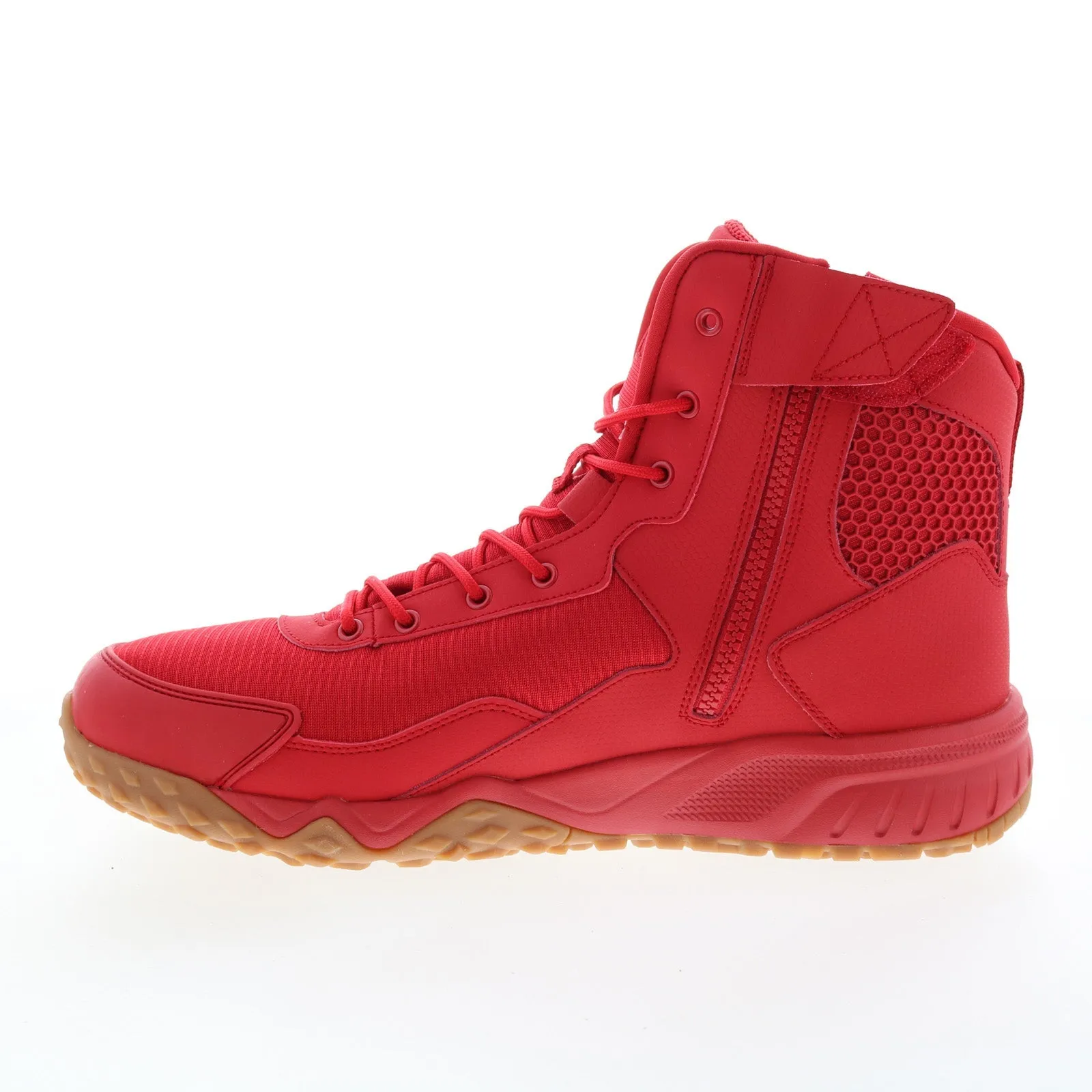 Fila Chastizer 1LM00358-936 Mens Red Leather Lace Up Work Boots Soft And Supportive Slip Block