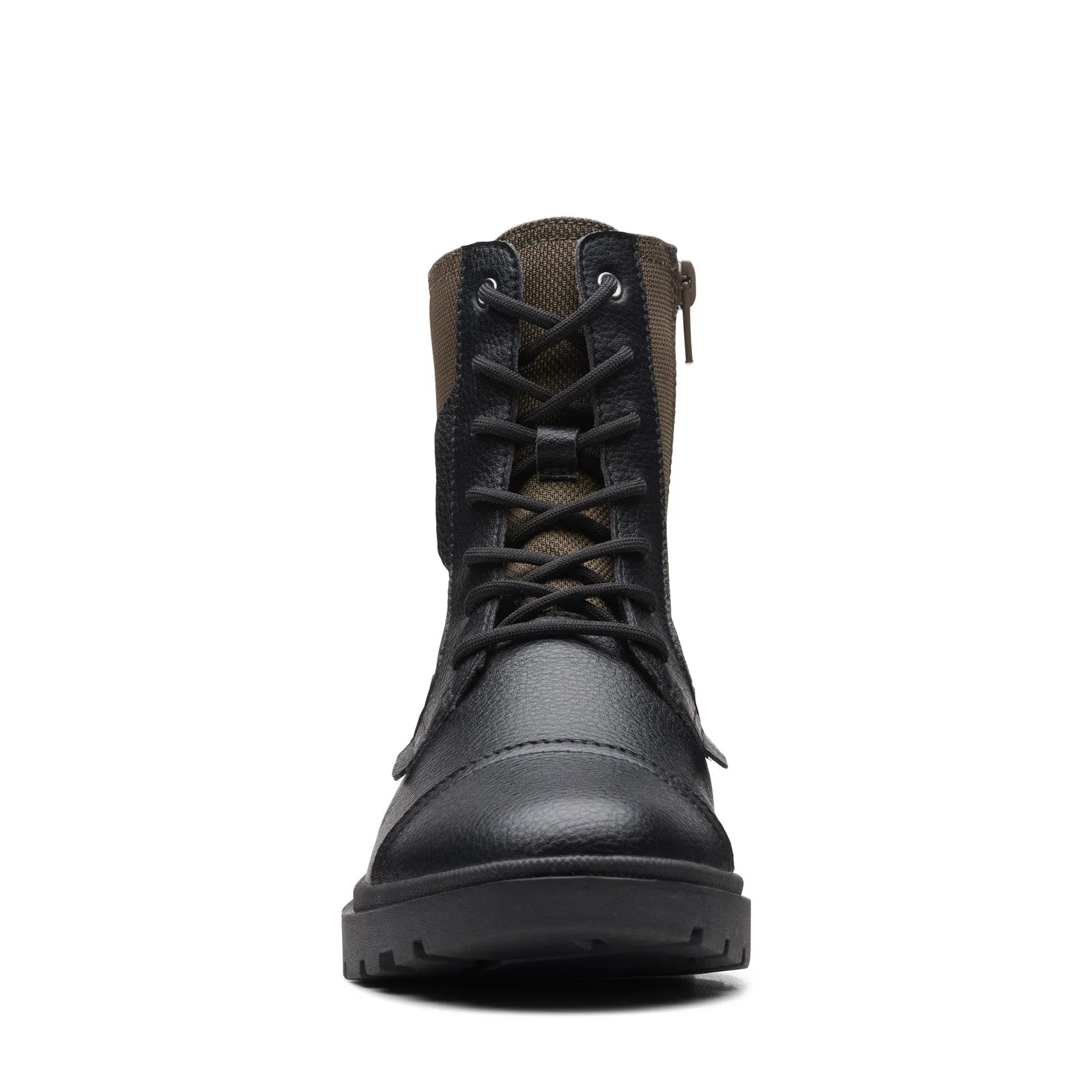 Clarks Calla Charm 26169146 Womens Black Leather Lace Up Casual Dress Boots Work Ready Active Use
