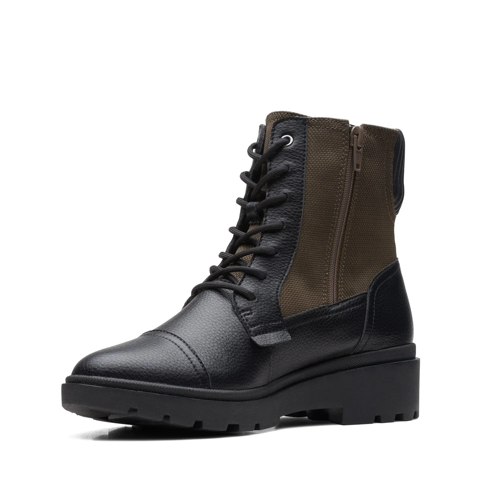 Indoor Use Clarks Calla Charm 26169146 Womens Black Leather Lace Up Casual Dress Boots