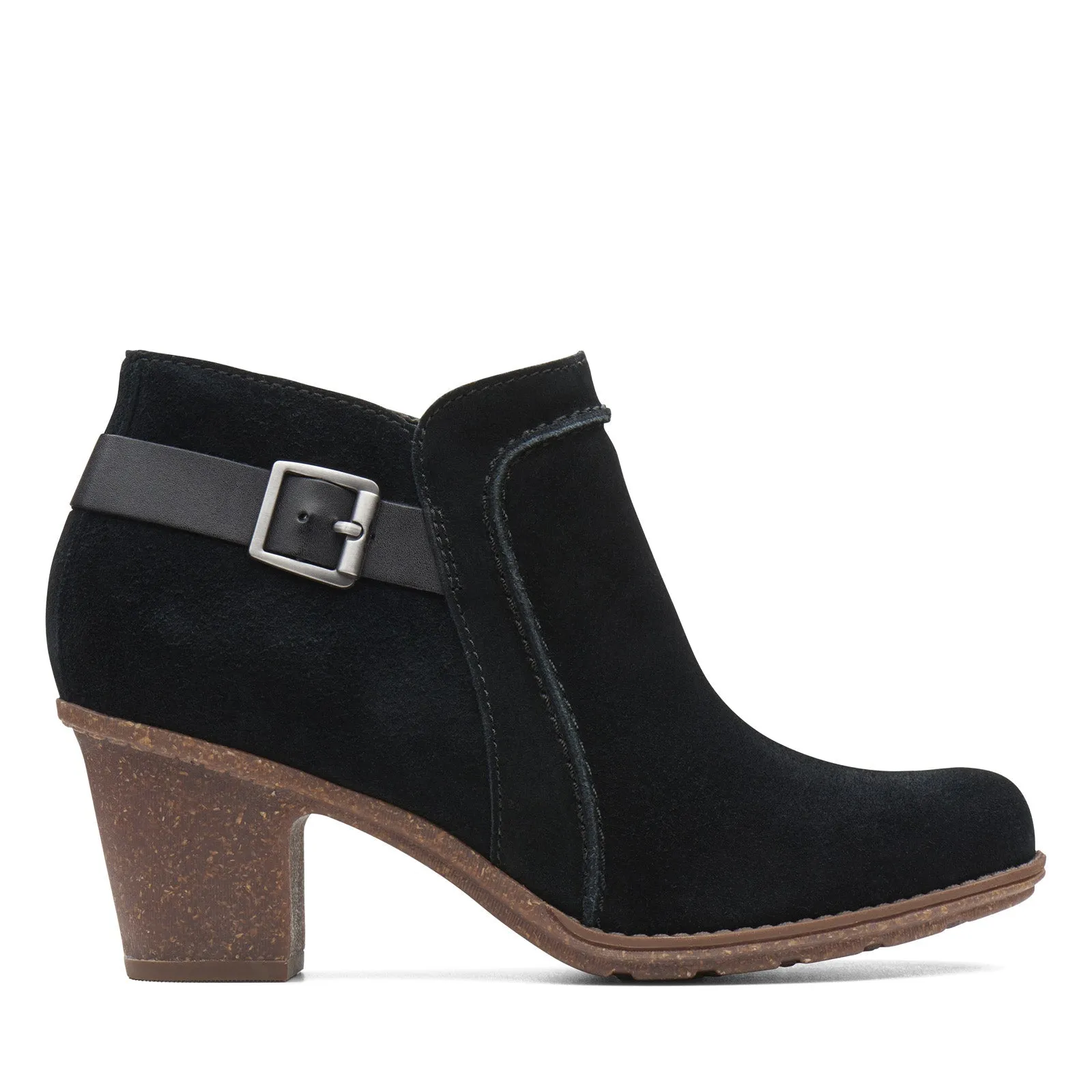 soft fit Clarks Sashlin Ester 26136349 Womens Black Suede Ankle & Booties Boots