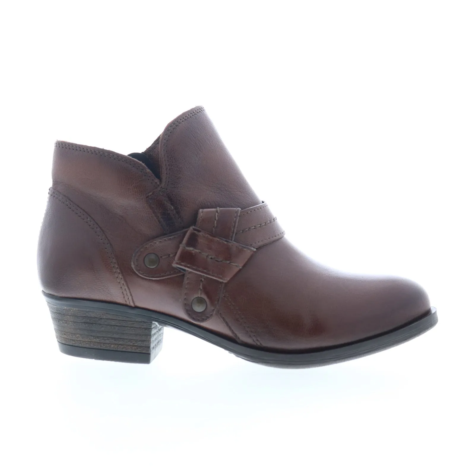 Breathable Material Miz Mooz Bennet Womens Brown Leather Zipper Ankle & Booties Boots