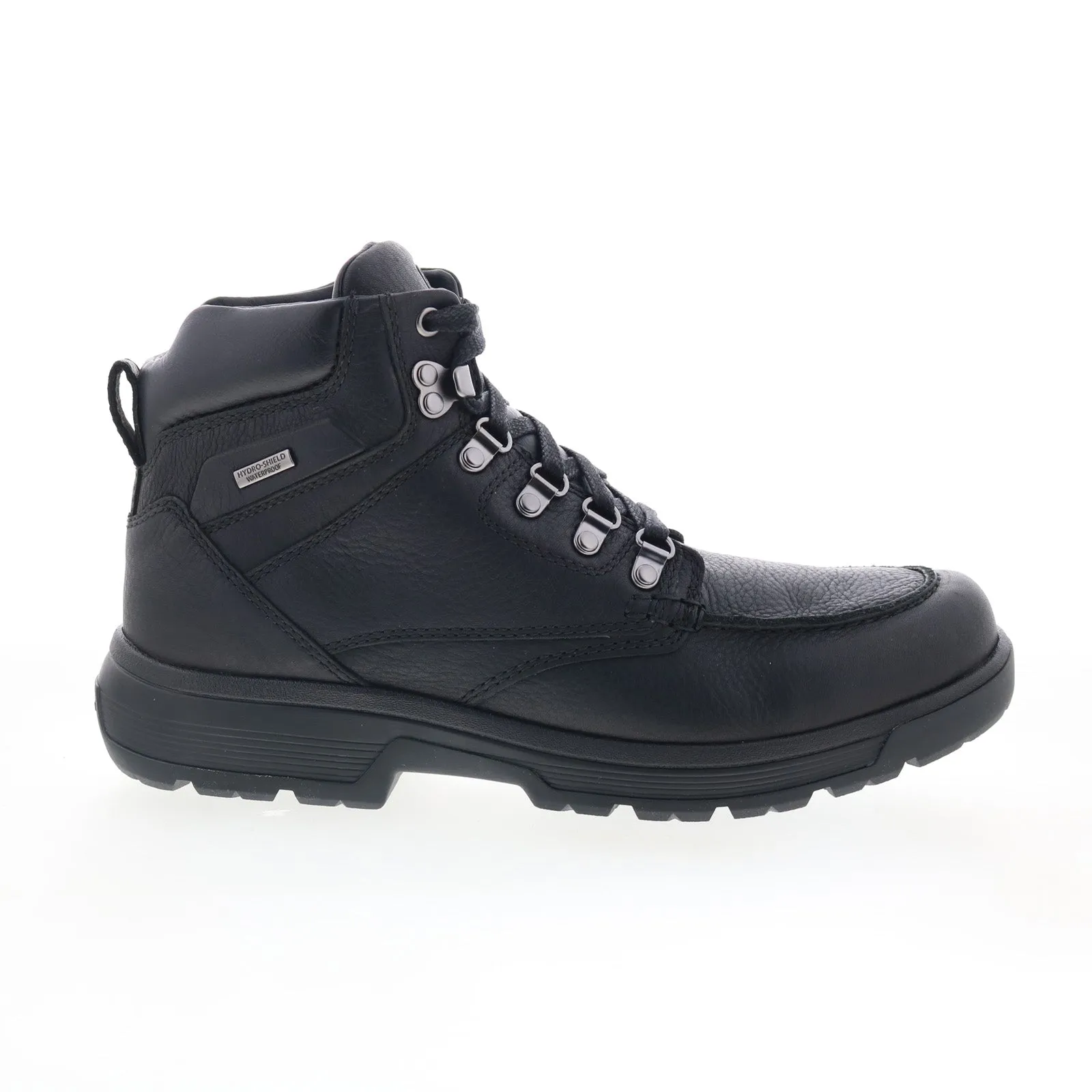 Smooth Finish Minimalist Appeal Rockport Ezra Waterproof Mens Black Wide Leather Lace Up Casual Dress Boots