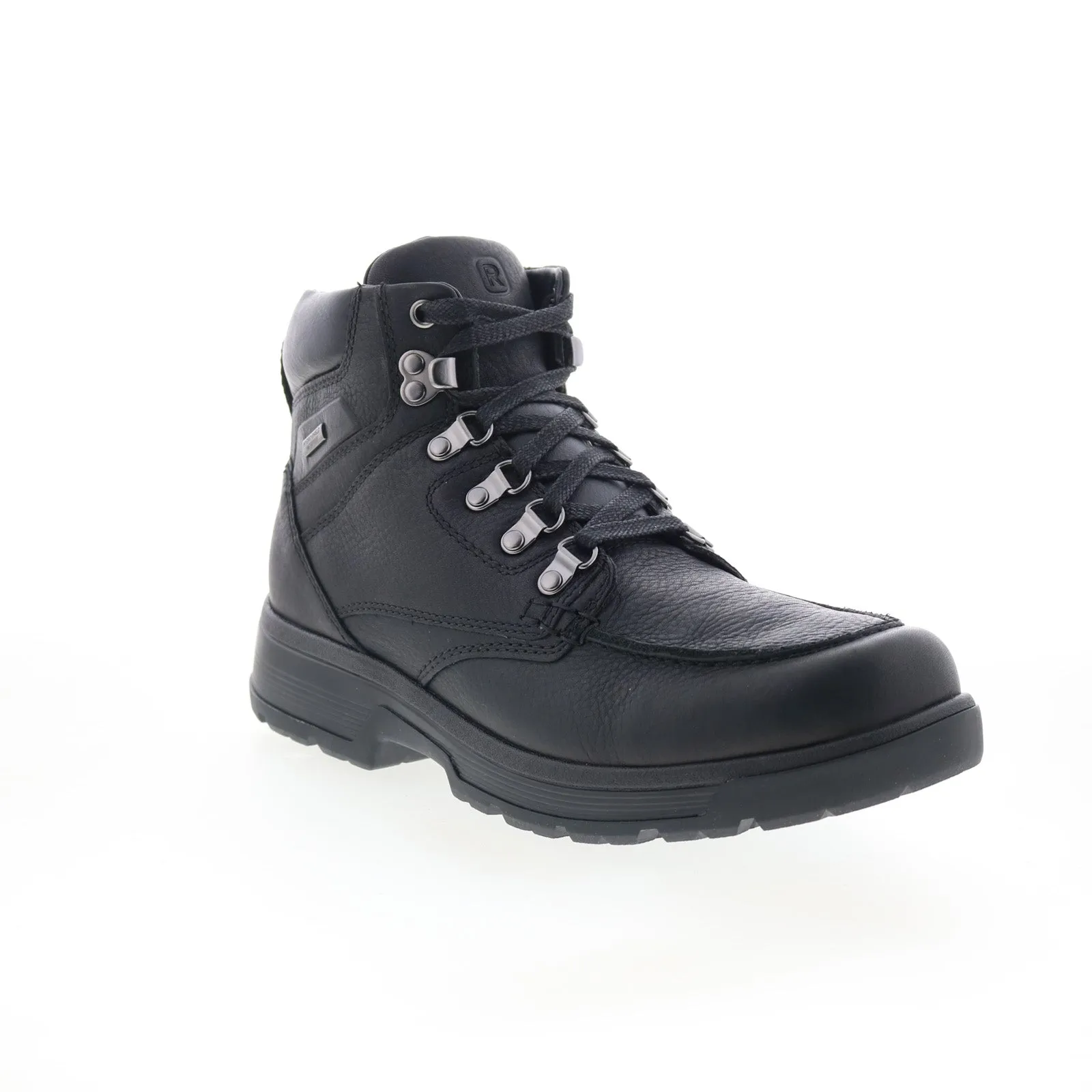Rockport Ezra Waterproof Mens Black Wide Leather Lace Up Casual Dress Boots Easy to Wear Layered Support