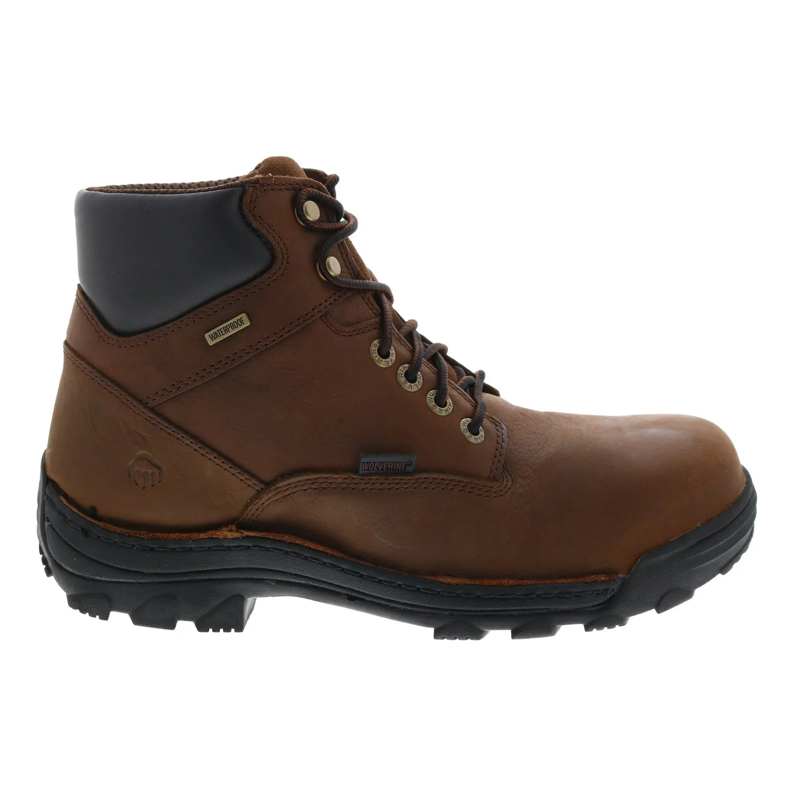Wolverine Durbin Waterproof Steel Toe 6" W05483 Mens Brown Work Boots Elasticated Compact Frame