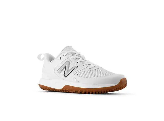 Stretch Fabric Bold materials New Balance Women's VELO v3 Turf Softball Shoes - White - STVELOW3
