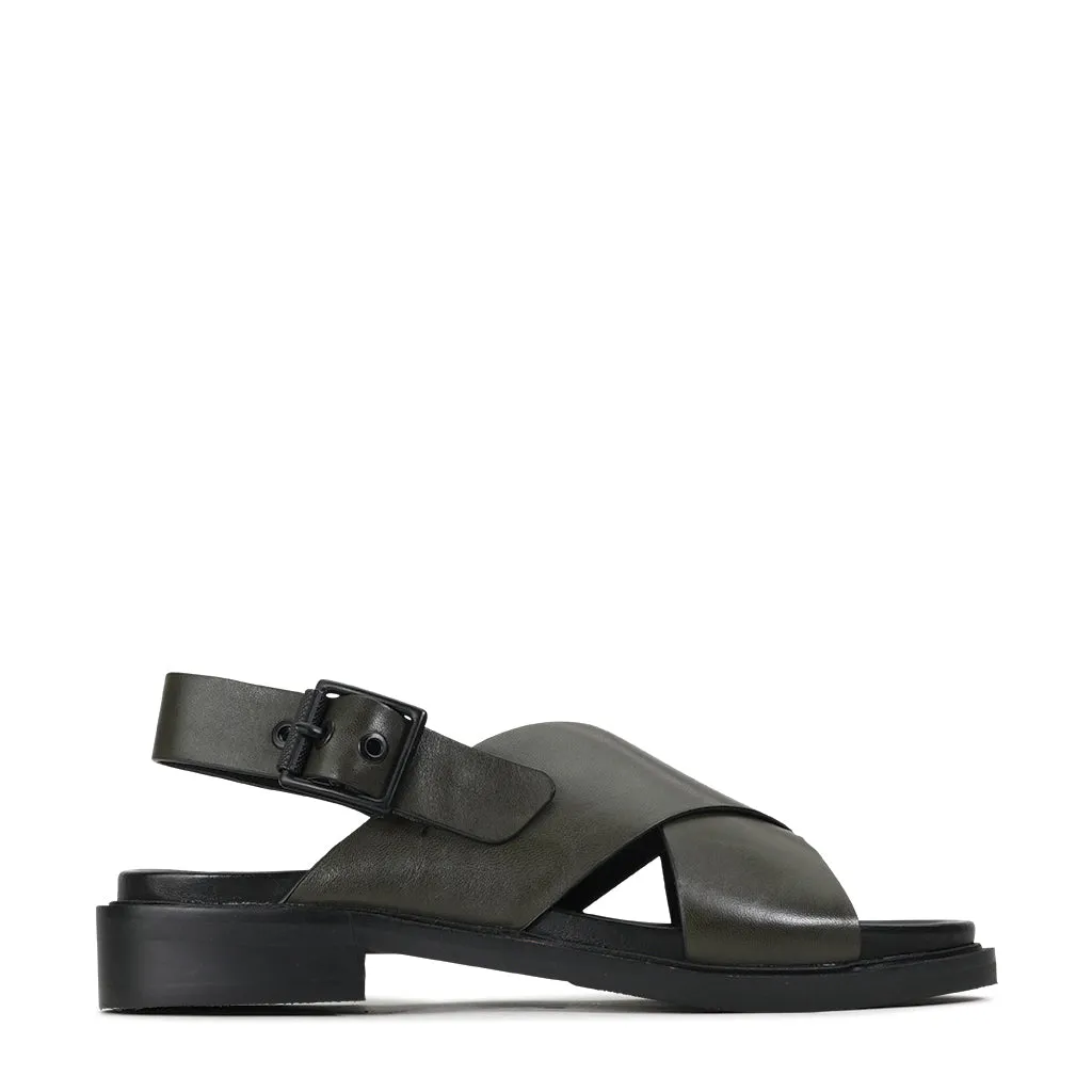 autumn - style GRUNGE LEATHER SLING-BACK SANDALS