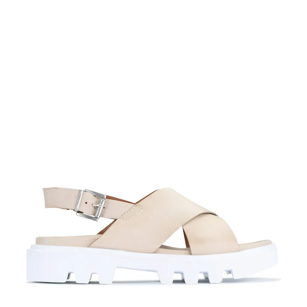 PLUMA LEATHER SLING BACK SANDALS Top-rated