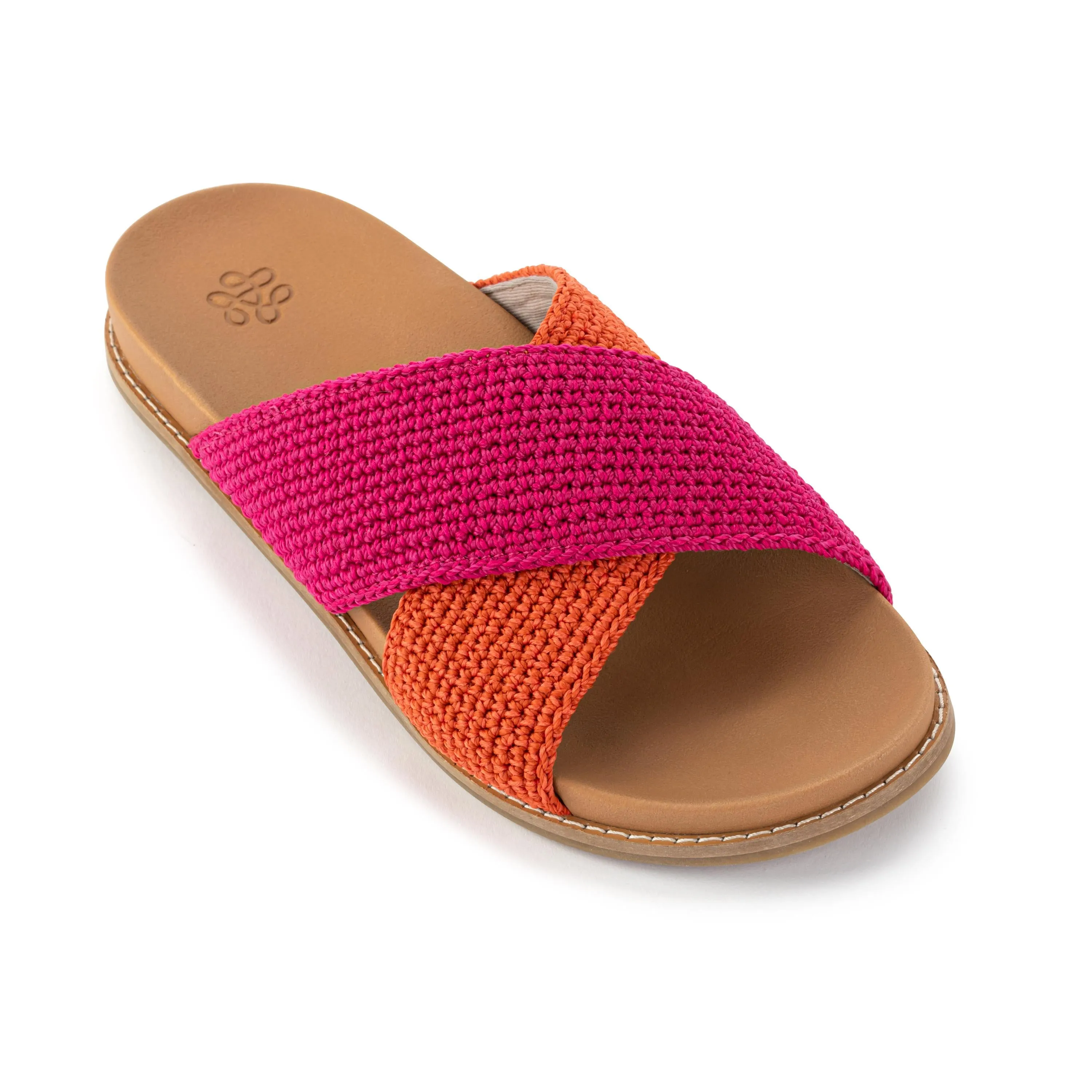 Penelope Sandal - Hand Crochet - Pinkberry Cayenne Block Star Walk