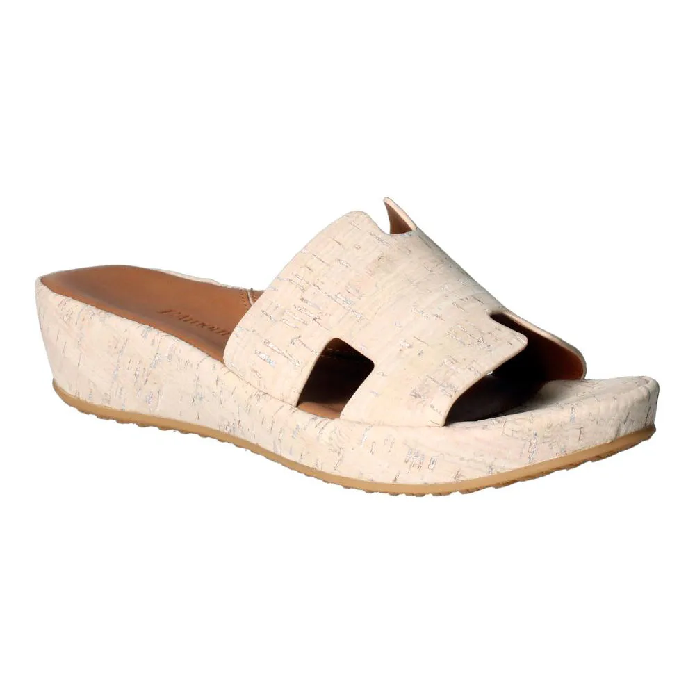 Catiana Slip on Sandal - Whitewash Cork Style Goal