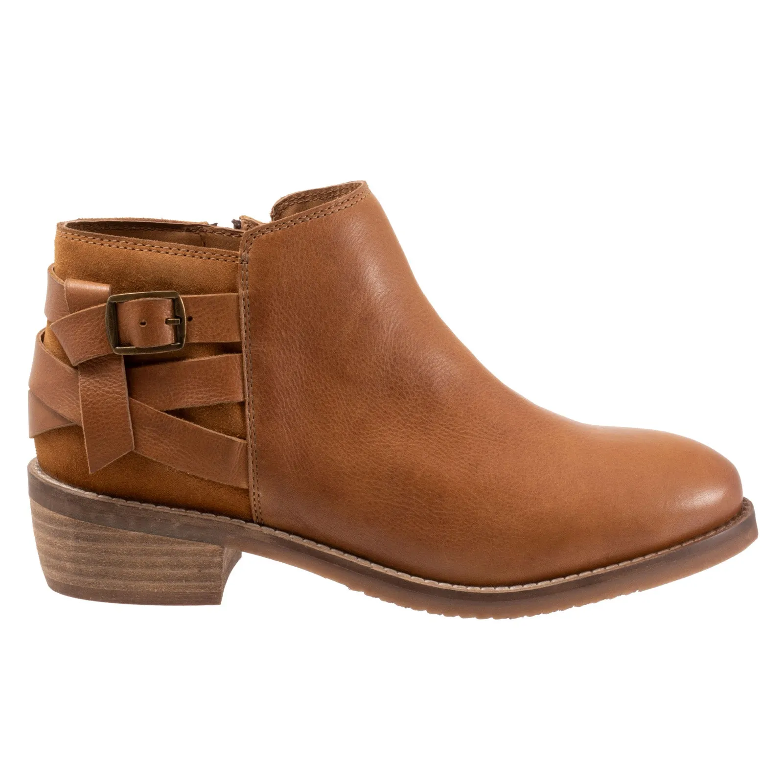 Anti-Skid Softwalk Raleigh S2155-206 Womens Brown Leather Ankle & Booties Boots