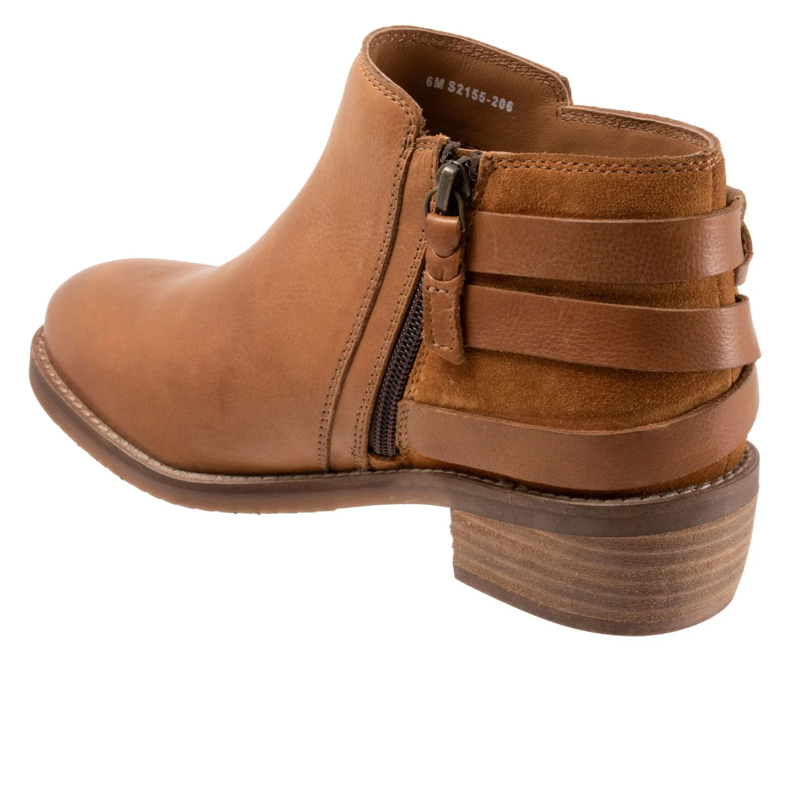 Neutral Tone Softwalk Raleigh S2155-206 Womens Brown Leather Ankle & Booties Boots