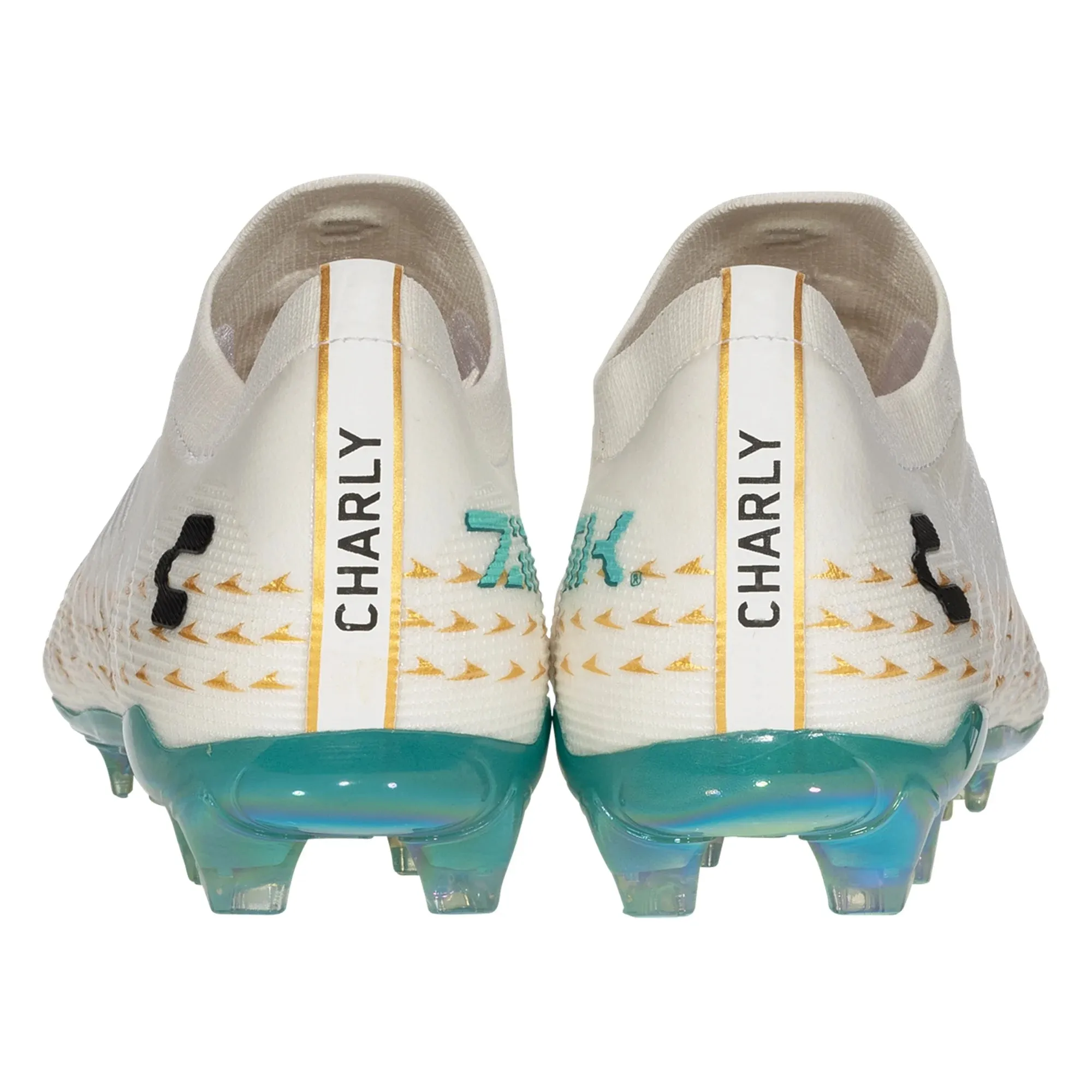 Narrow Fit Endurance Play Charly Zinetik PFX Firm Ground Soccer Cleats (White/Aqua)