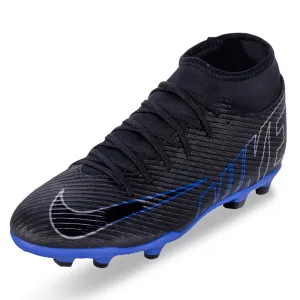 Nike Superfly 9 Club FG/MG Soccer Cleats (Black/Chrome-Hyper Royal) Center Control