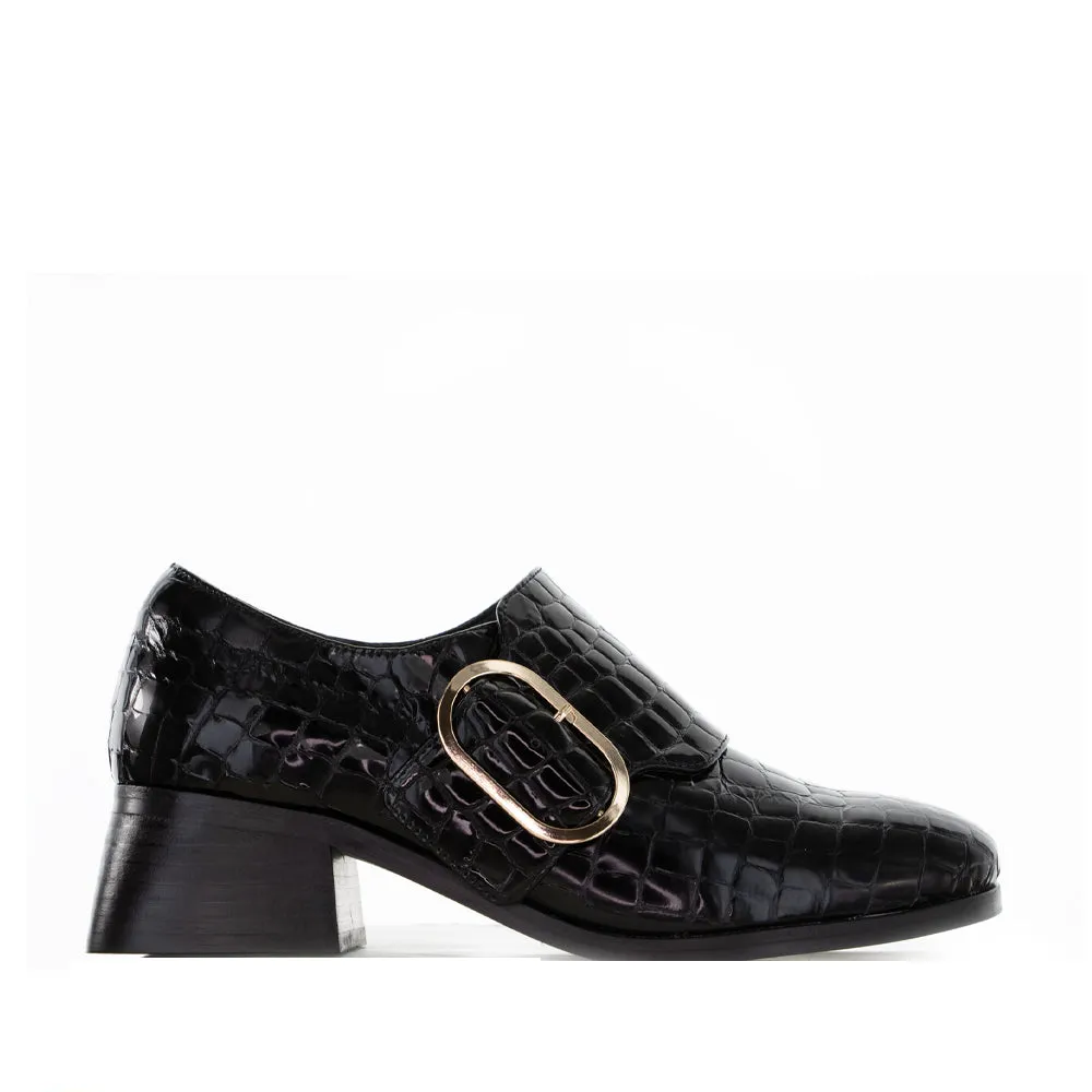 Timeless Investment Fashionable Flats LE SANSA RICE BLACK CROC