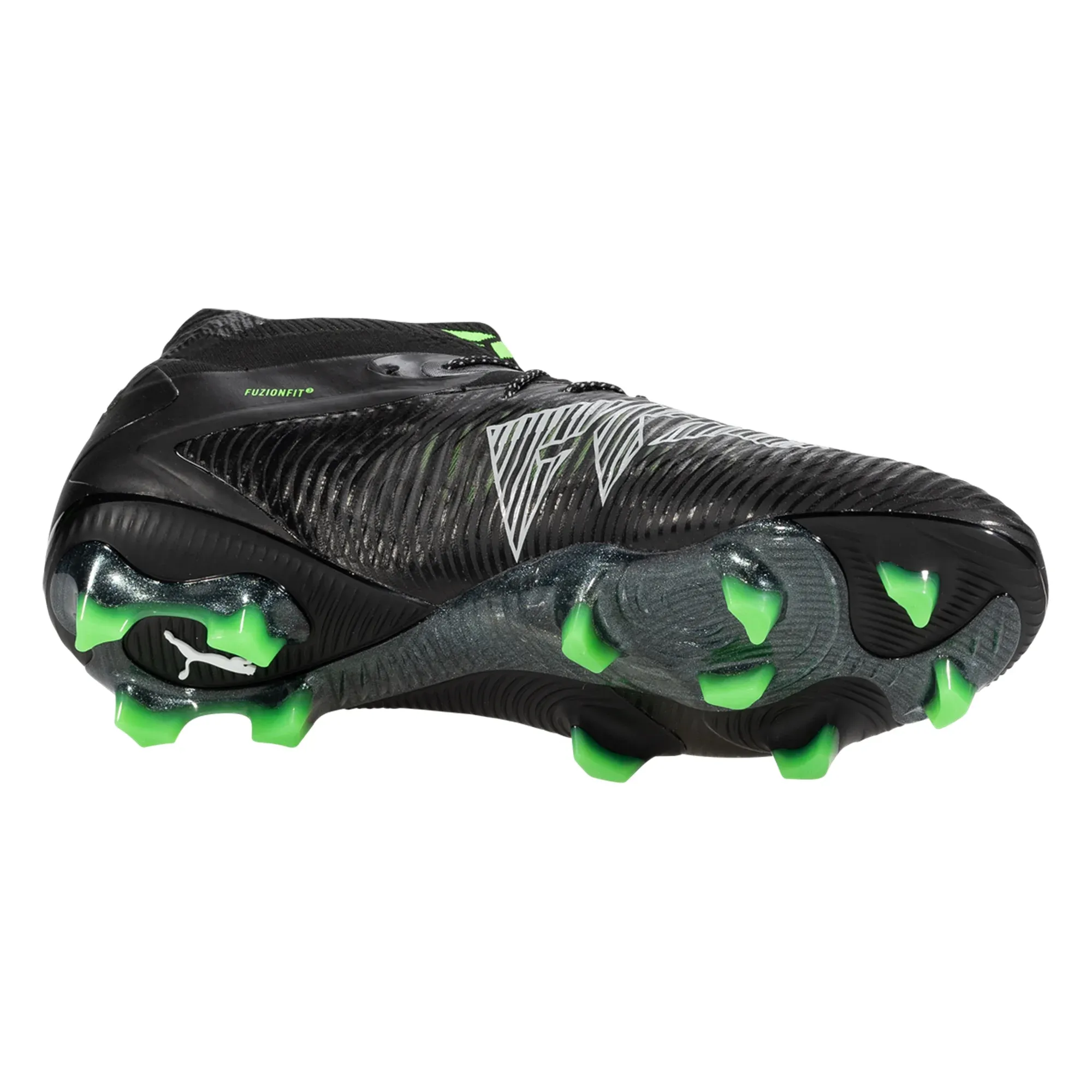 Puma Future 8 Ultimate FG Soccer Cleats (Black/Cool Grey/Fluo Green) Outdoor Training Tackle Practice