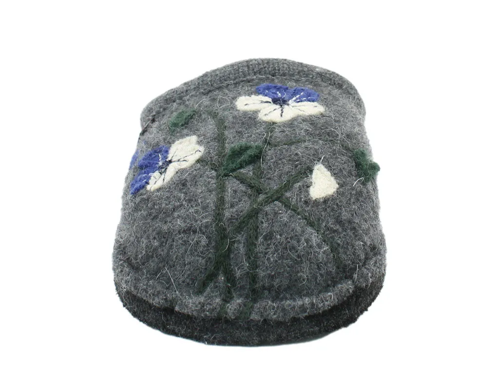 Match Fit Party Glow Haflinger Slippers Flair Viola Anthracite