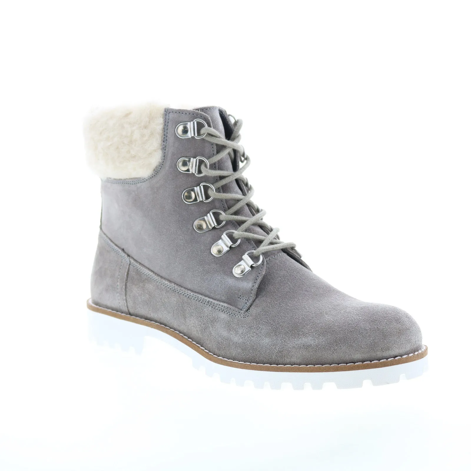 Transitional Look Diba True Draw Tap 31120 Womens Gray Suede Lace Up Casual Dress Boots