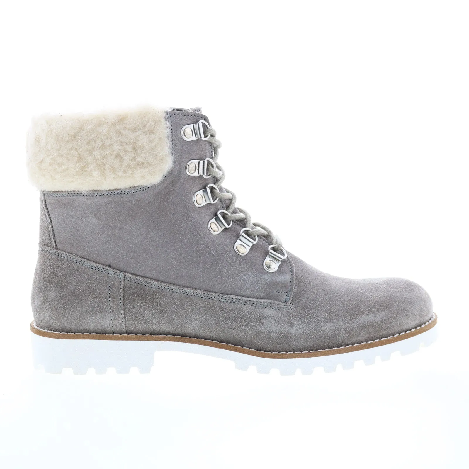 Elastic Sides Diba True Draw Tap 31120 Womens Gray Suede Lace Up Casual Dress Boots