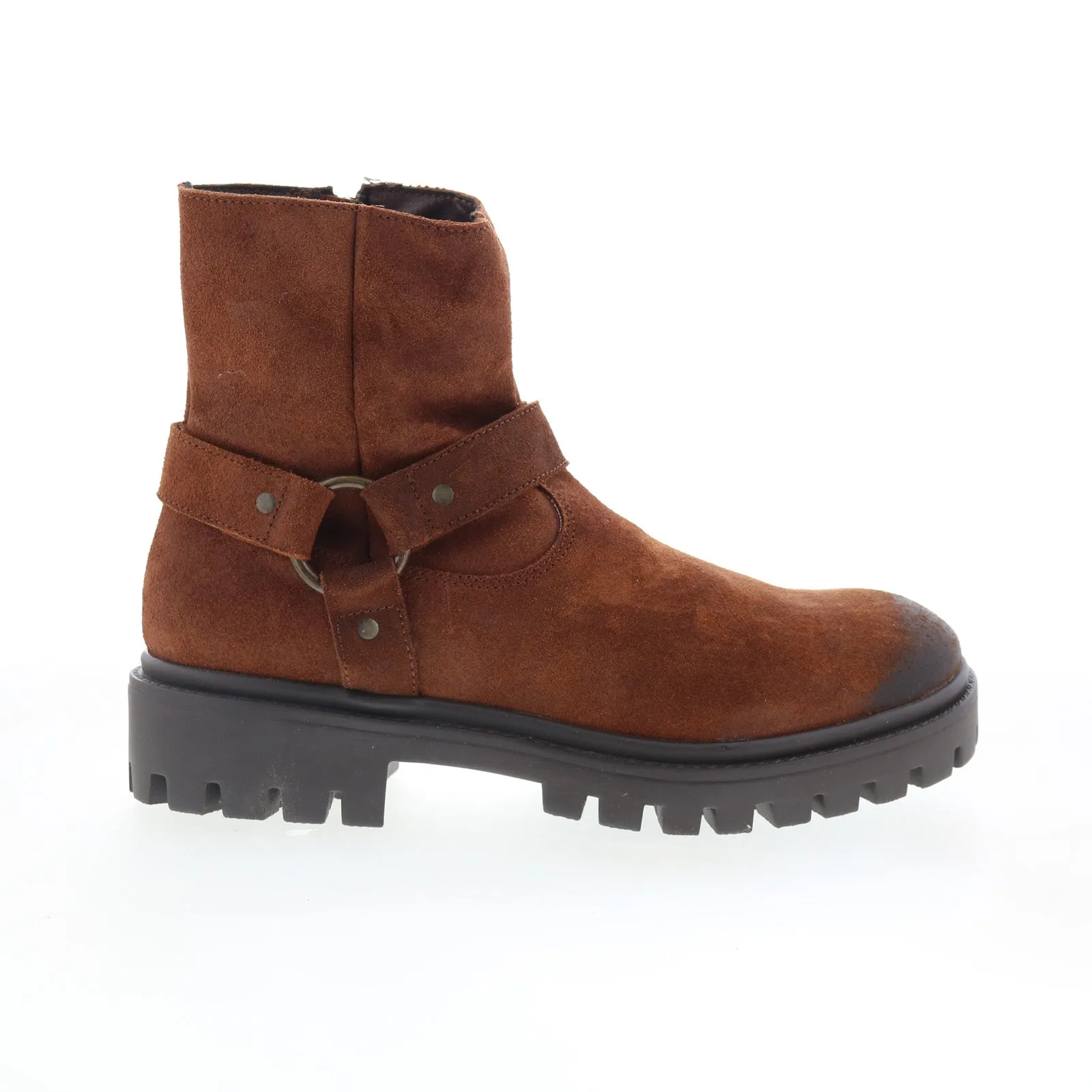 Dingo Road Trip DI-845 Mens Brown Leather Zipper Casual Dress Boots Cushion Zone