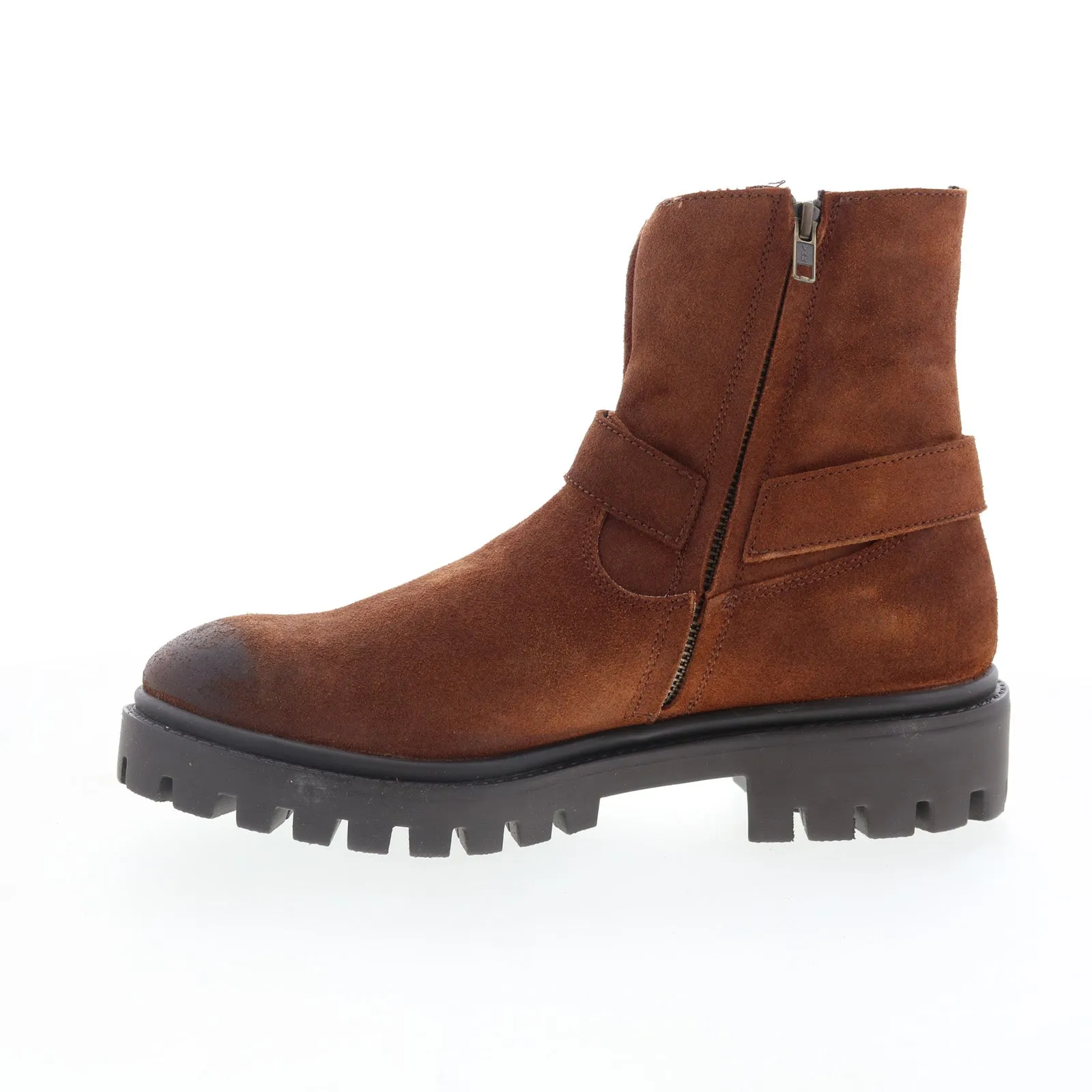 Dingo Road Trip DI-845 Mens Brown Leather Zipper Casual Dress Boots Protective Layer