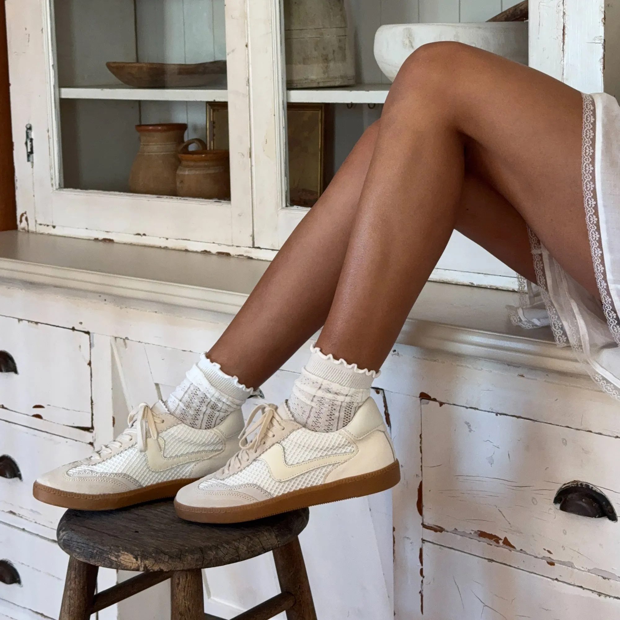 NOTICE MESH SNEAKERS WHITE WOVEN MESH High-performance Plush flexibility