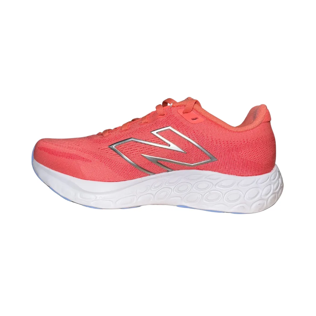 NEW BALANCE W680RP8-D FRESH FOAM 680 v8 WMN'S (Wide) Sunfade Red Knit Running Shoes running in a park shoes