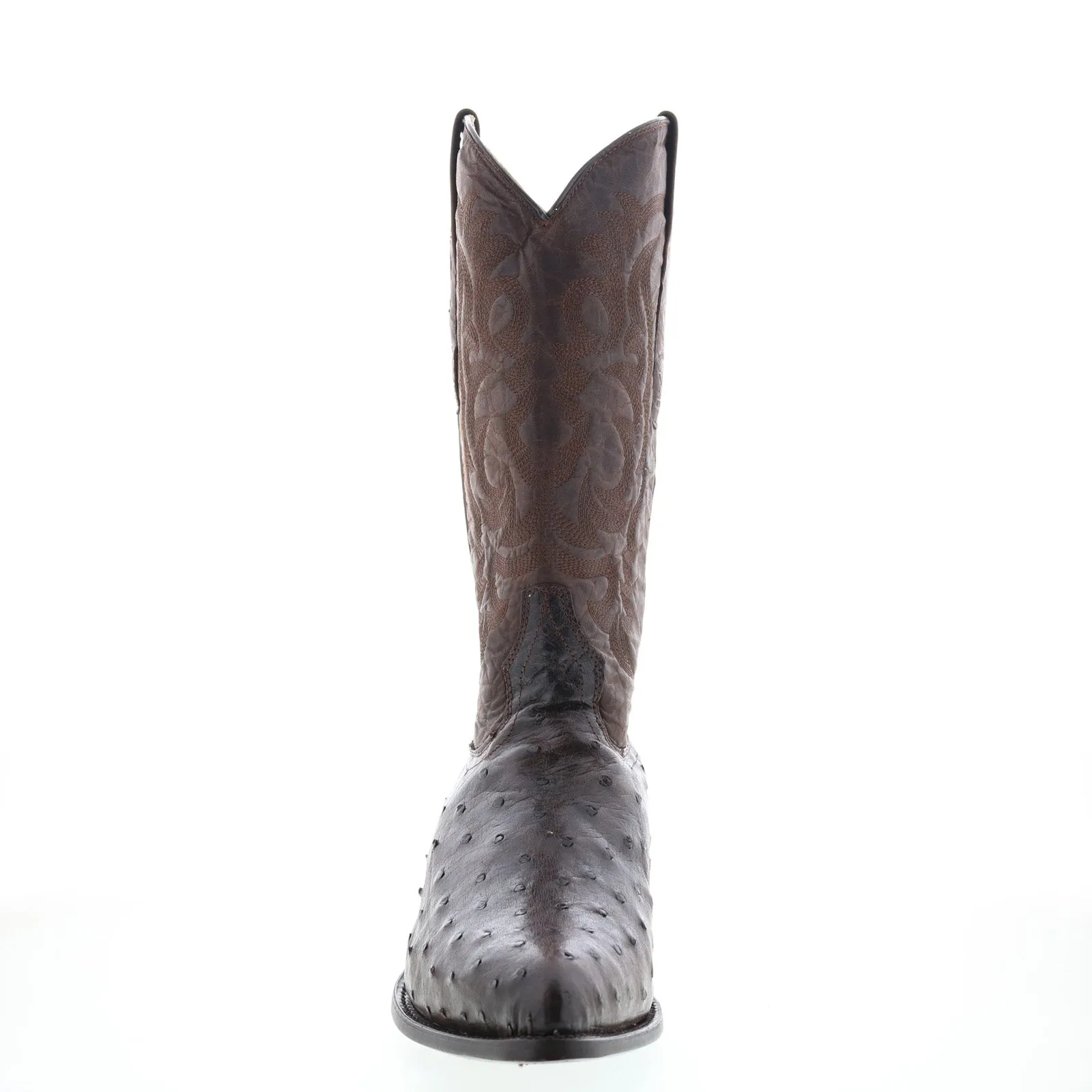 Stable Fit Quality craftsmanship Los Altos J-Toe Waxed Ostrich 99E0307 Mens Brown Wide Cowboy Western Boots
