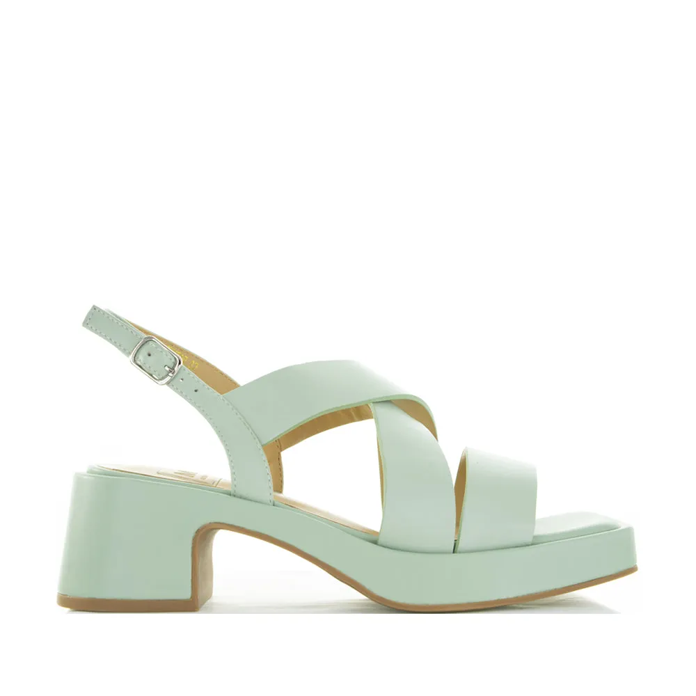 MILA RAINE JUNIOR TIFFANY BLUE Adjustable Heel Sandals Casual Office Heels