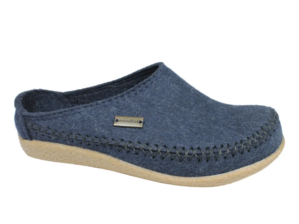 Soft Material Haflinger Clogs Blizzard Credo Kapitan Blue