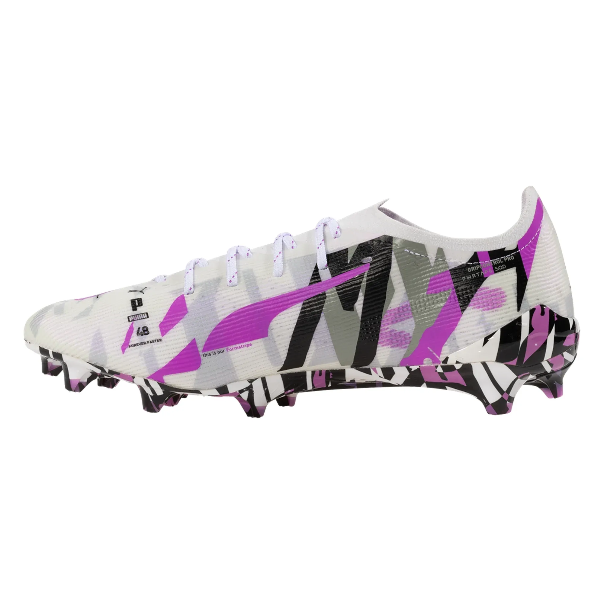 Kinetic Push Puma Ultra 5 Ultimate Forever FG Soccer Cleats (White/Magenta/Black)
